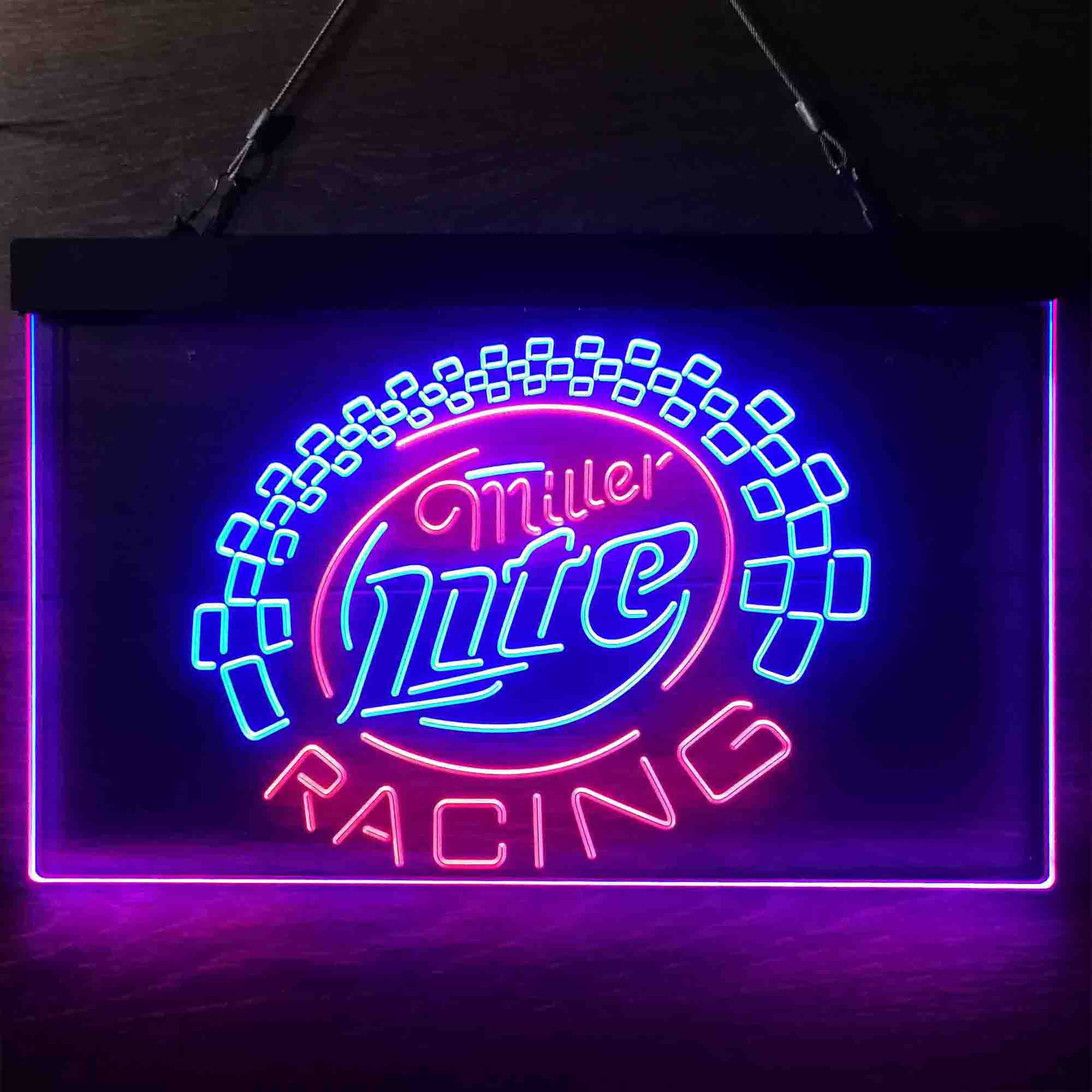 Miller Lite Racing Car Neon LED Sign