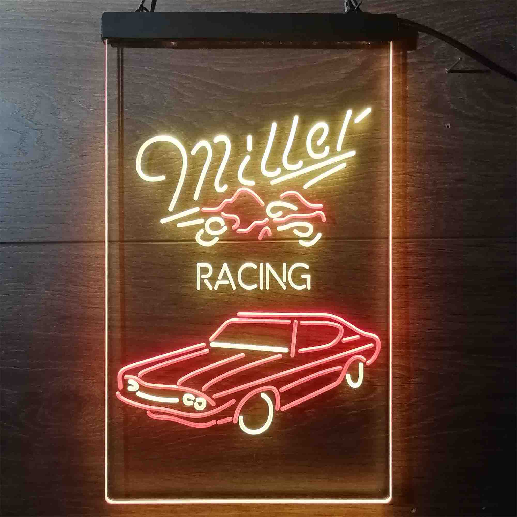 Miller Lite Car Racing Sport Beer Neon LED Sign