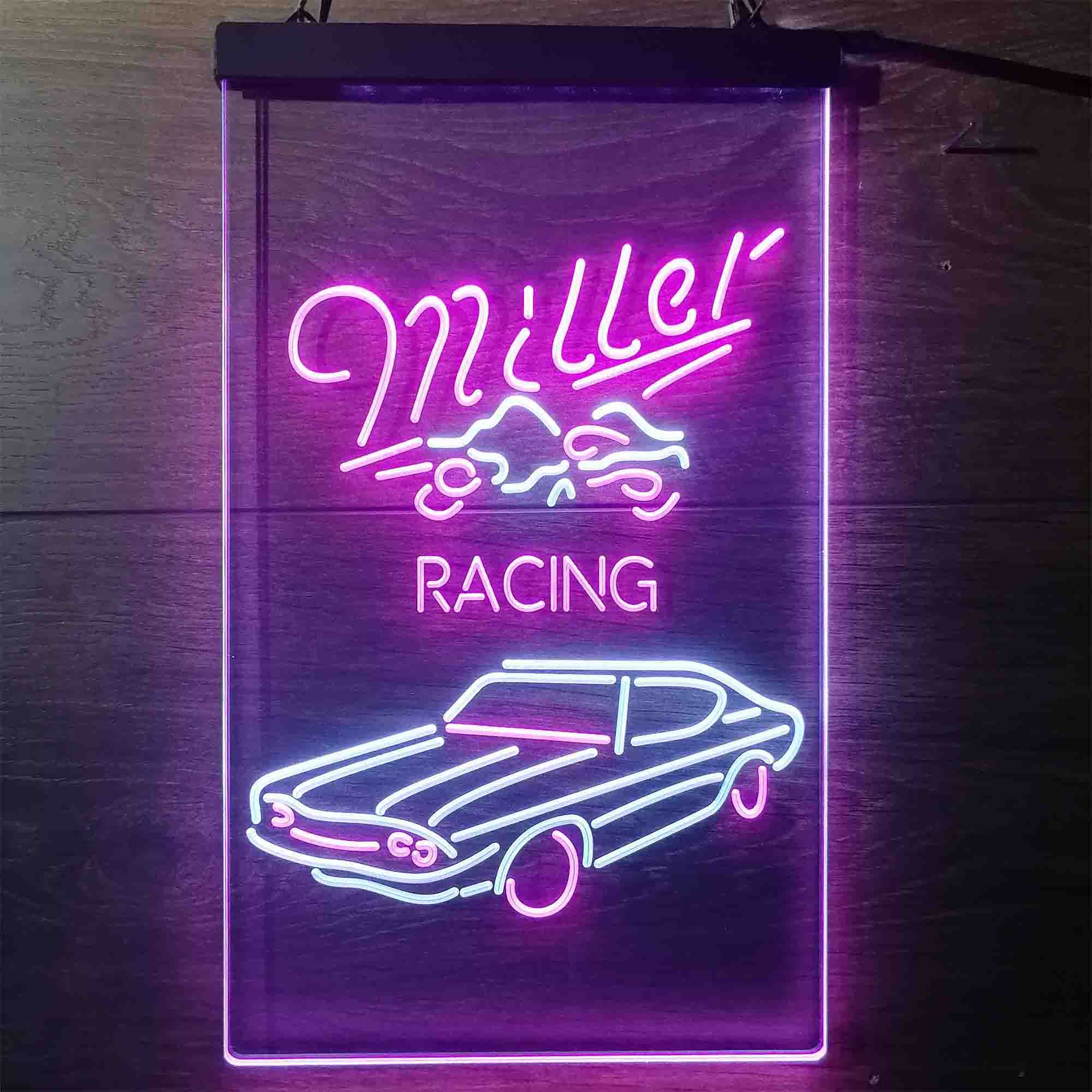 Miller Lite Car Racing Sport Beer Neon LED Sign