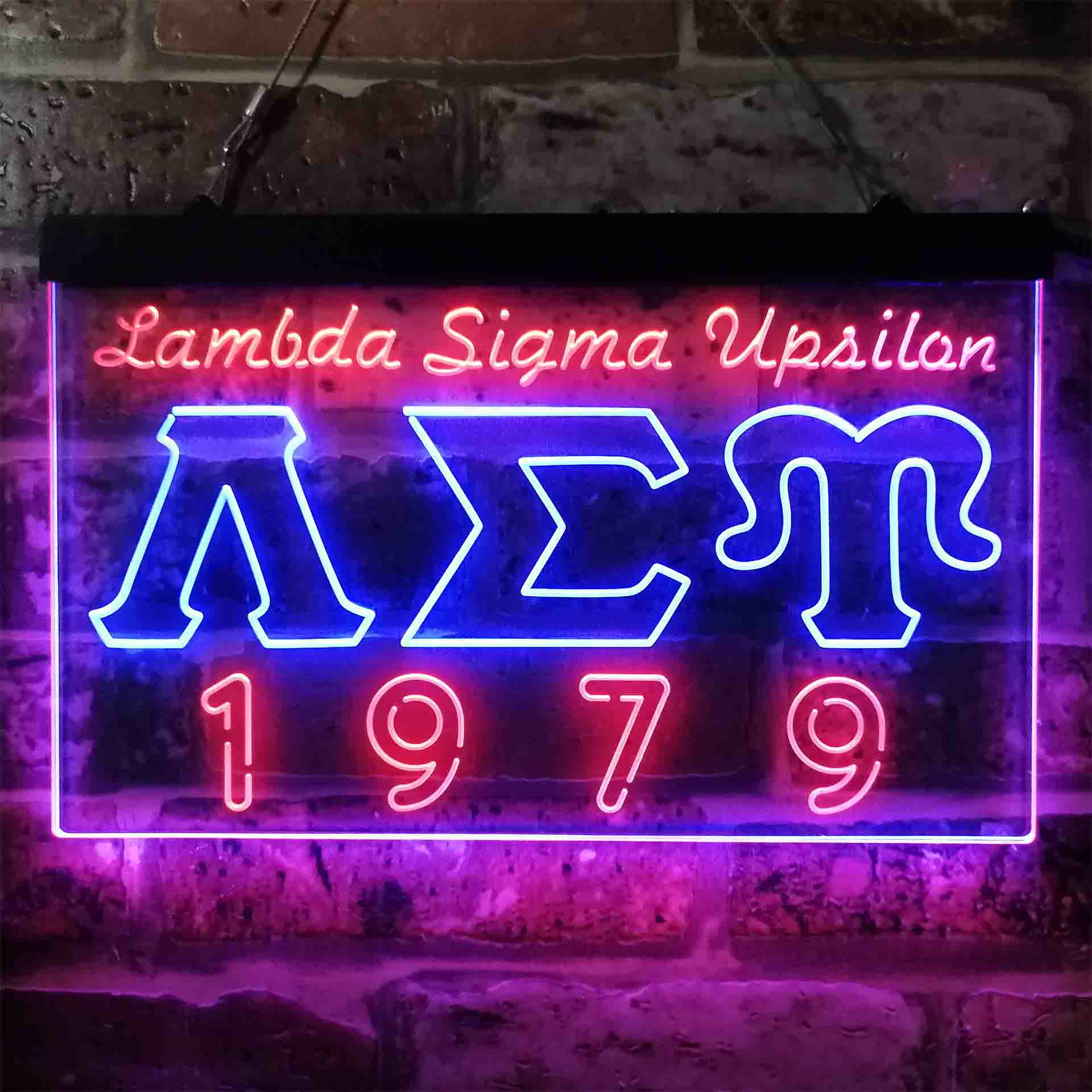 Lambda Sigma Upsilon 1979 Fraternity Greek Letter Organization Neon Lambda sigma upsilon 1979 fraternity greek letter organization neon