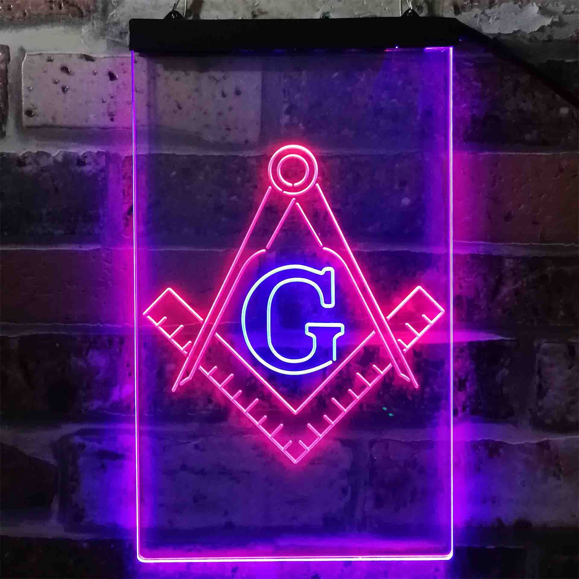 Masonic Freemasonry Emblem Badge Neon LED Sign