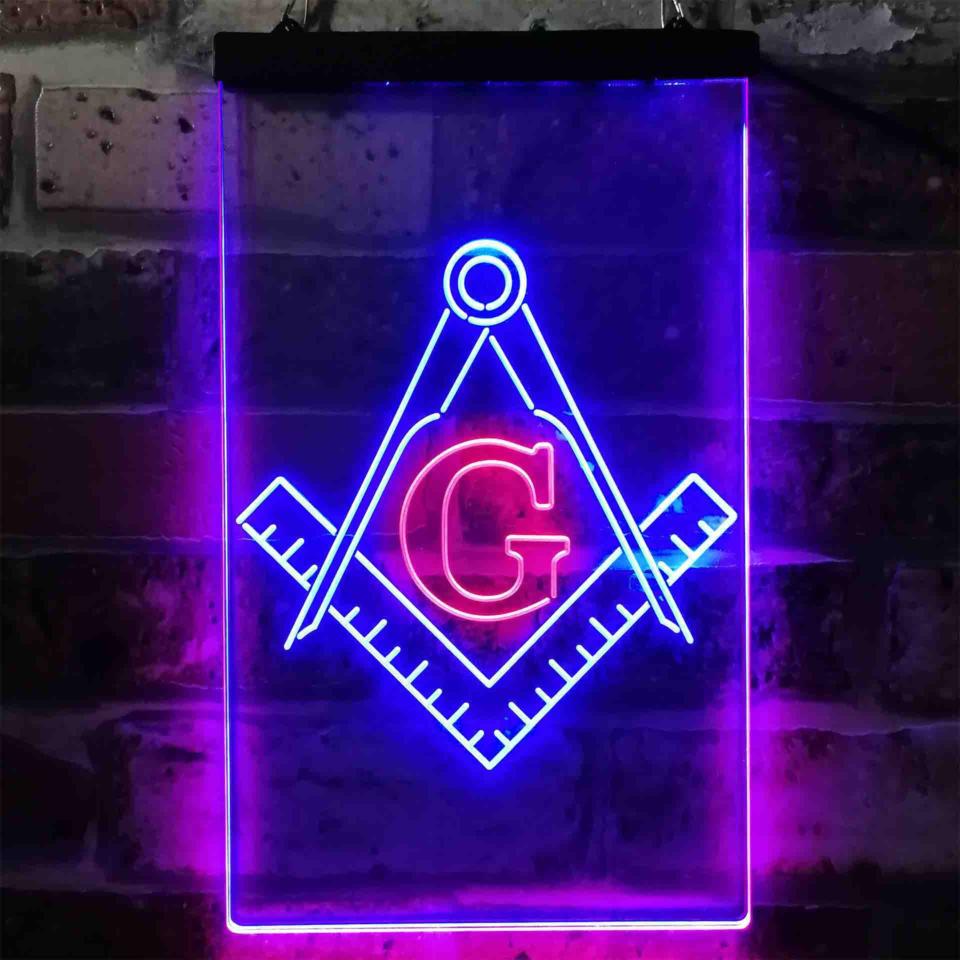 Masonic Freemasonry Emblem Badge Neon LED Sign
