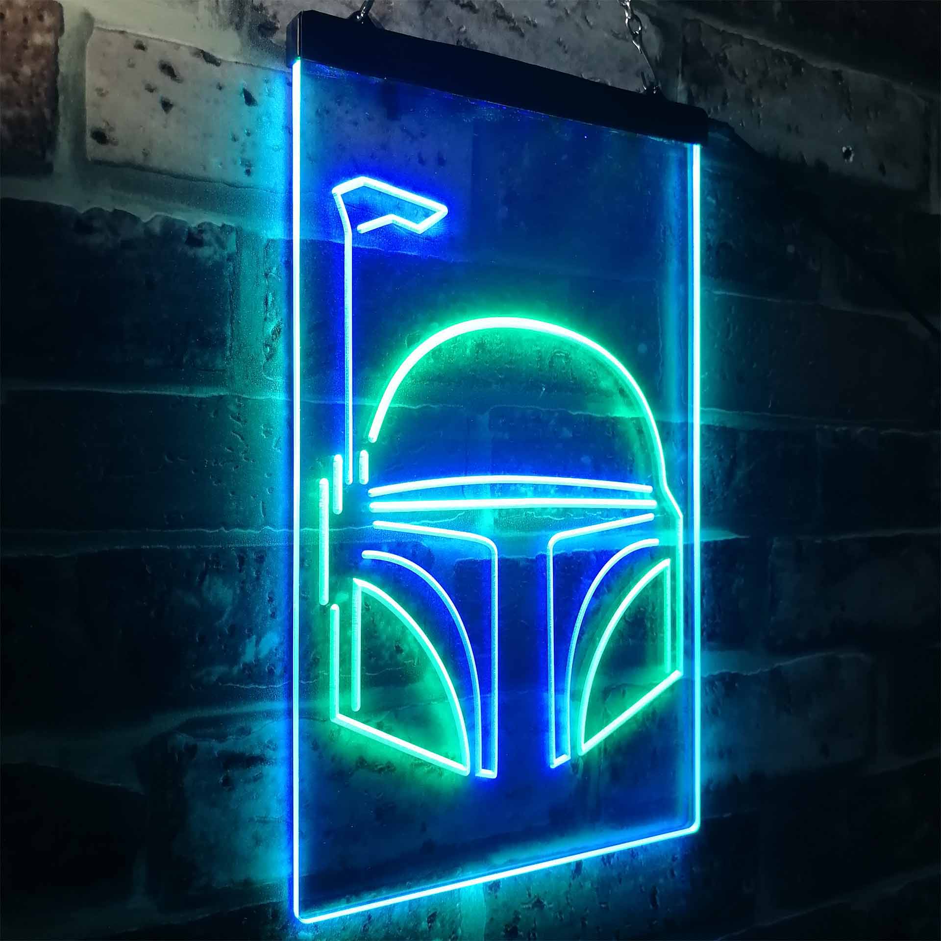 Boba Fett Helmet Star Wars Neon LED Sign