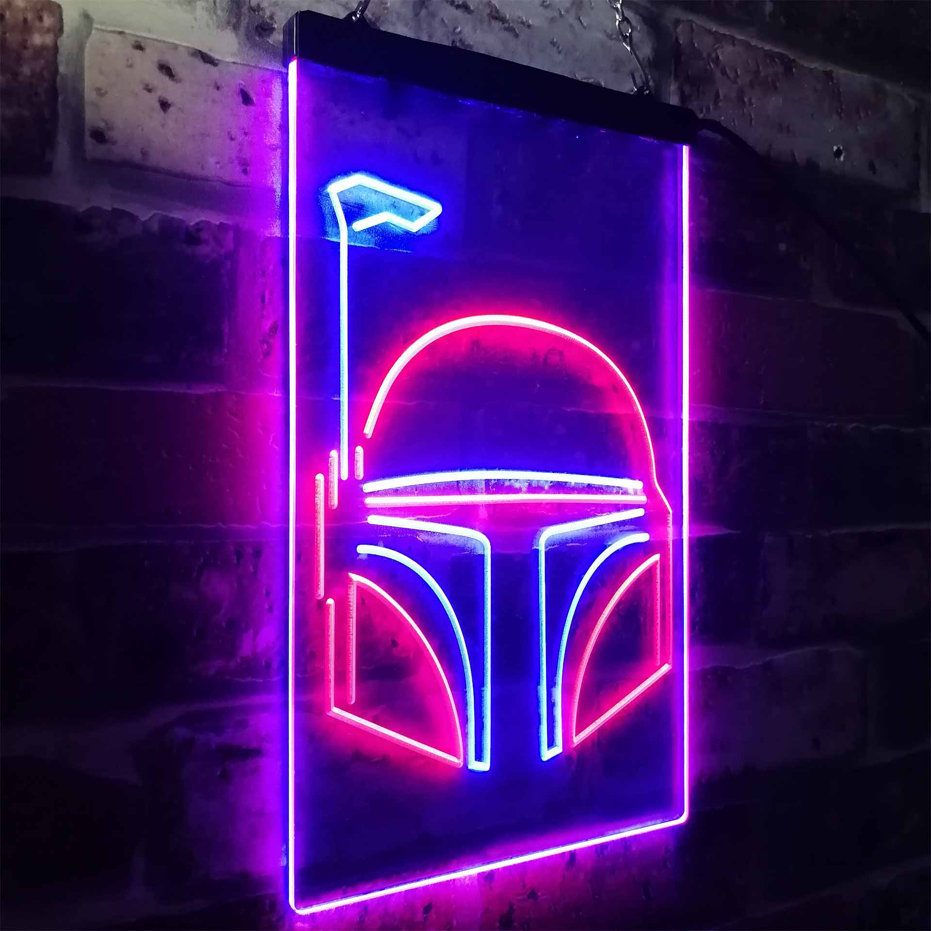 Boba Fett Helmet Star Wars Neon LED Sign