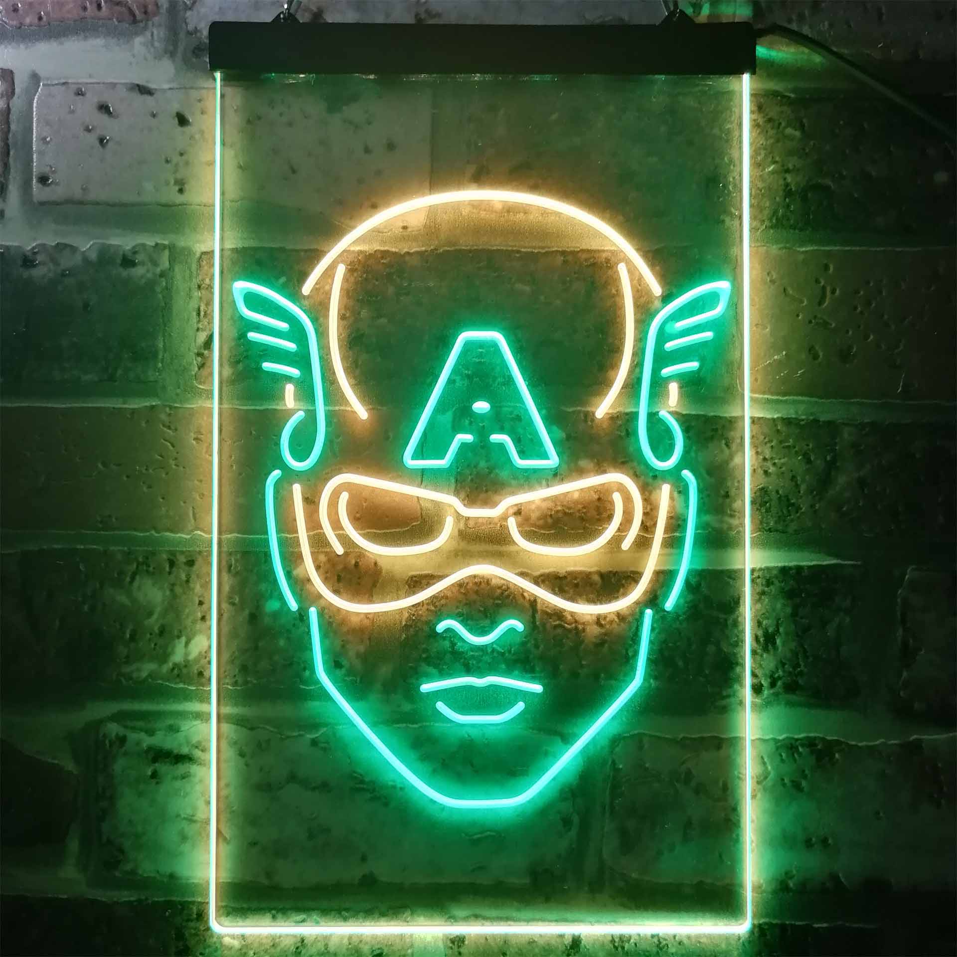 Captain America Face Neon LED Sign