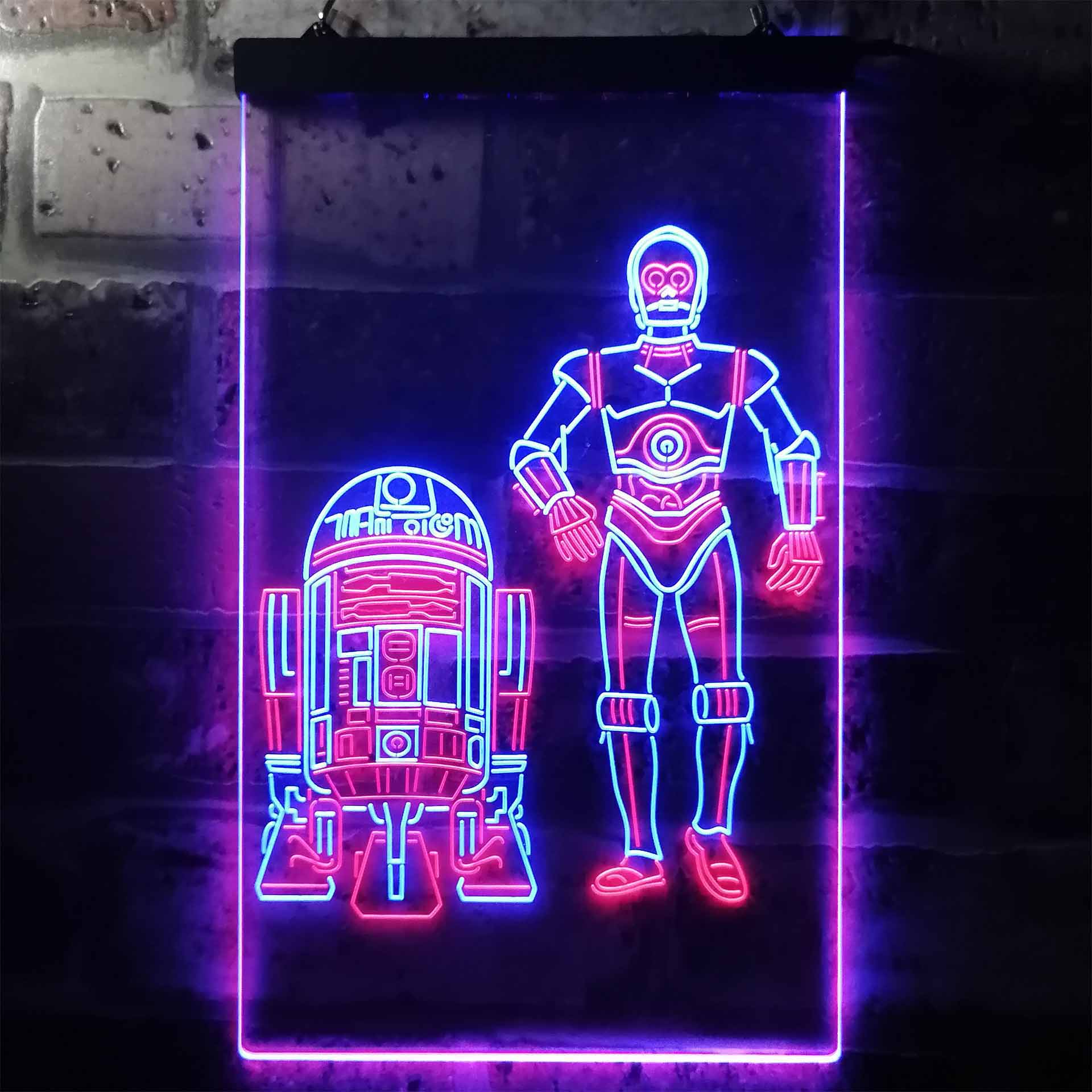 R2D2 C3PO Star Wars Neon LED Sign