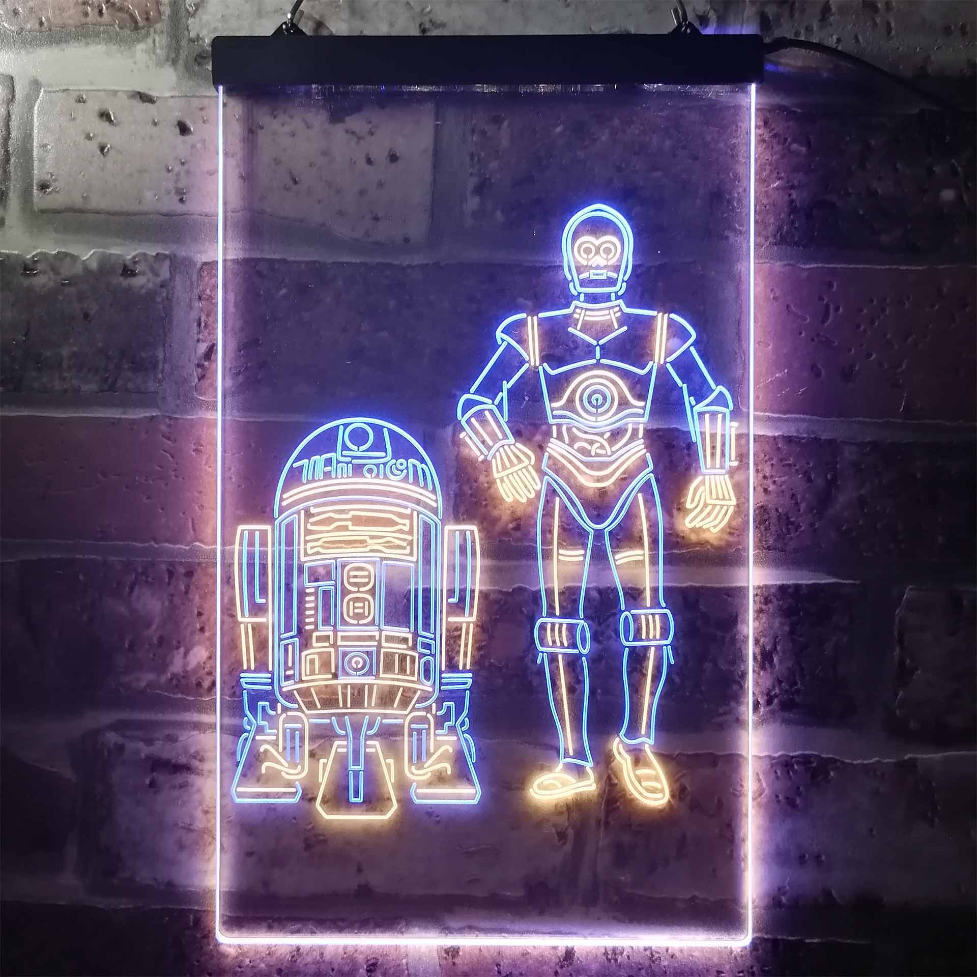 R2D2 C3PO Star Wars Neon LED Sign