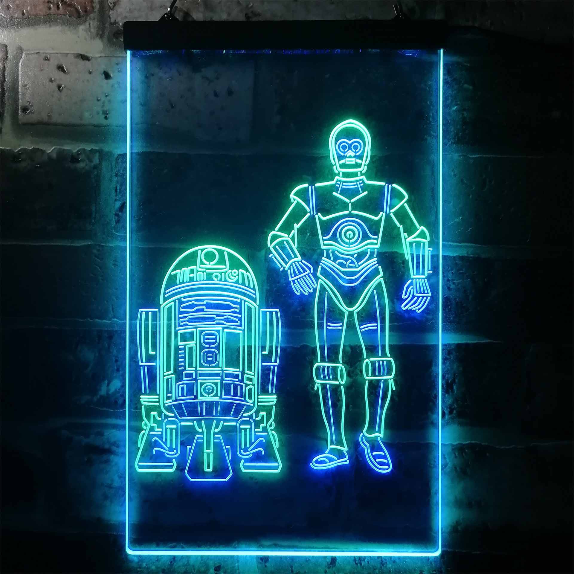 R2D2 C3PO Star Wars Neon LED Sign