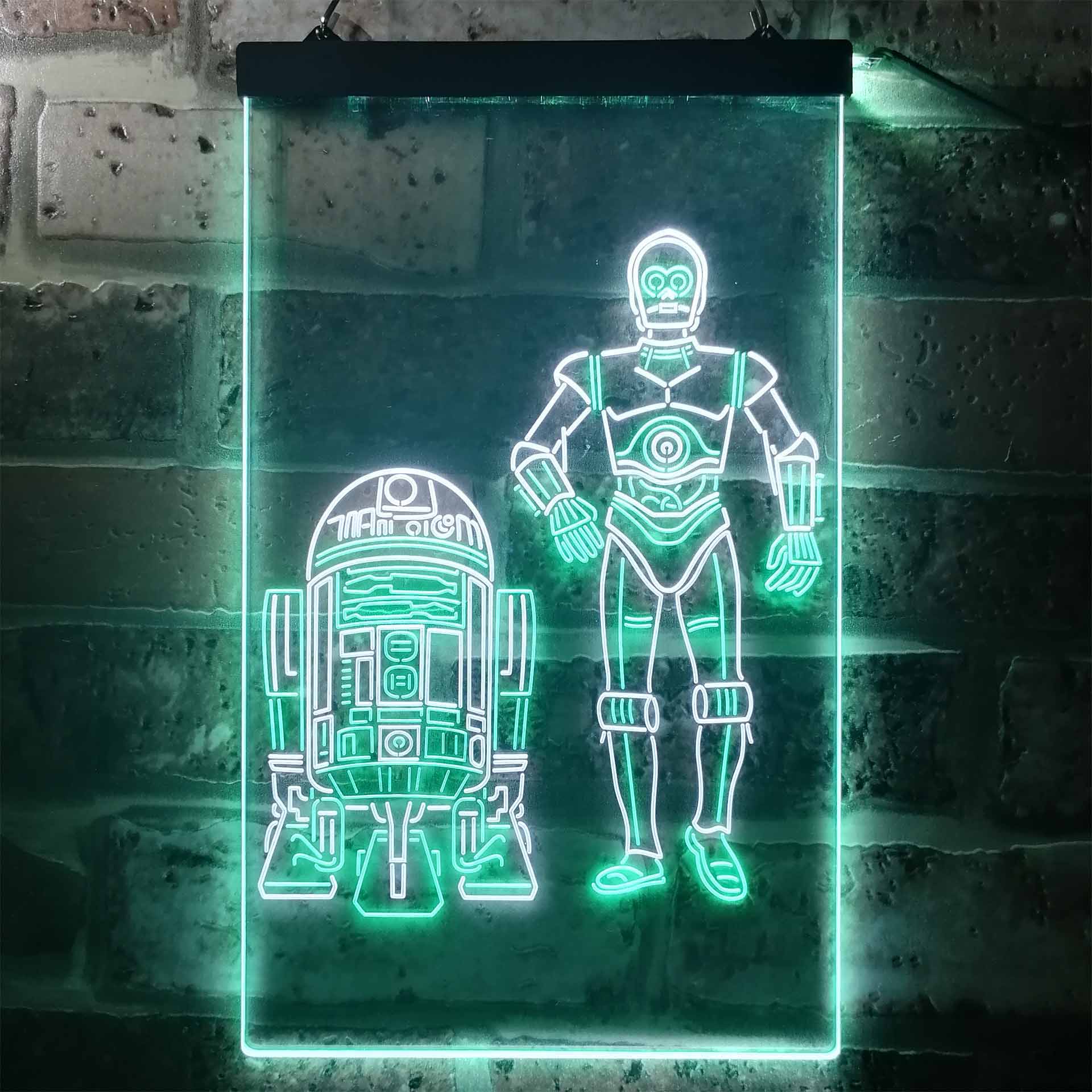 R2D2 C3PO Star Wars Neon LED Sign