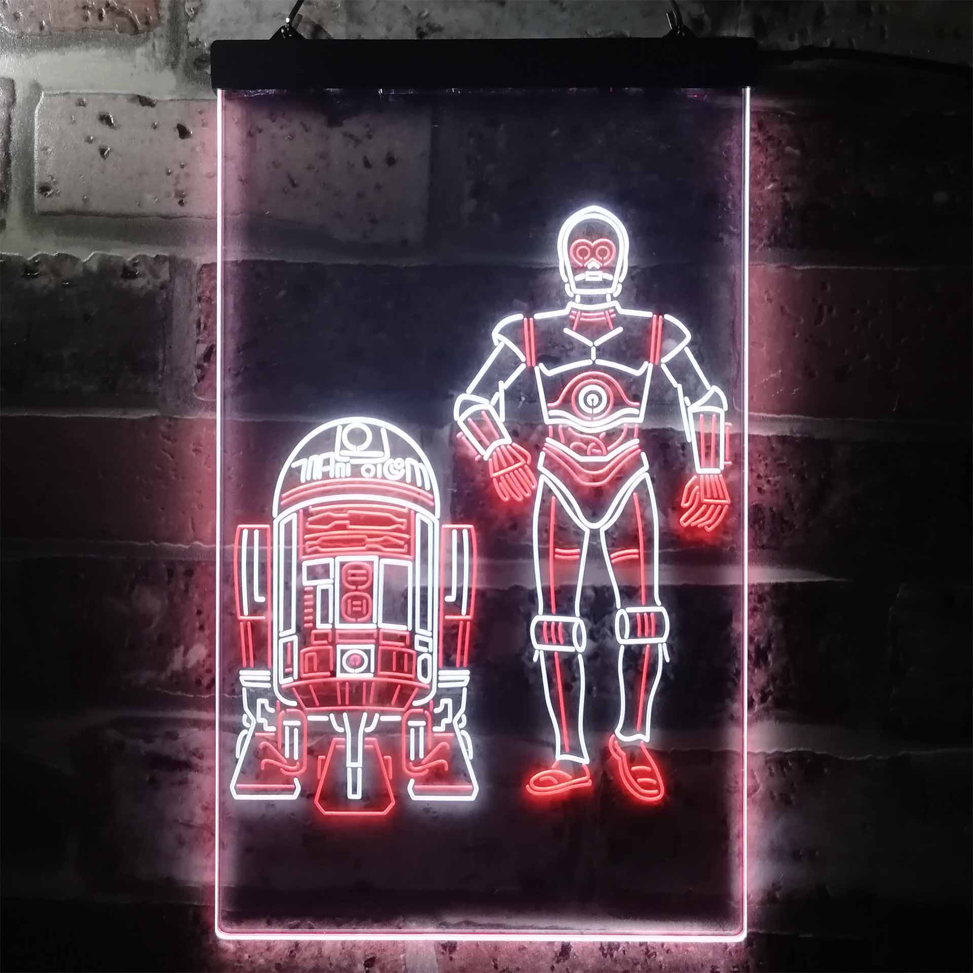 R2D2 C3PO Star Wars Neon LED Sign