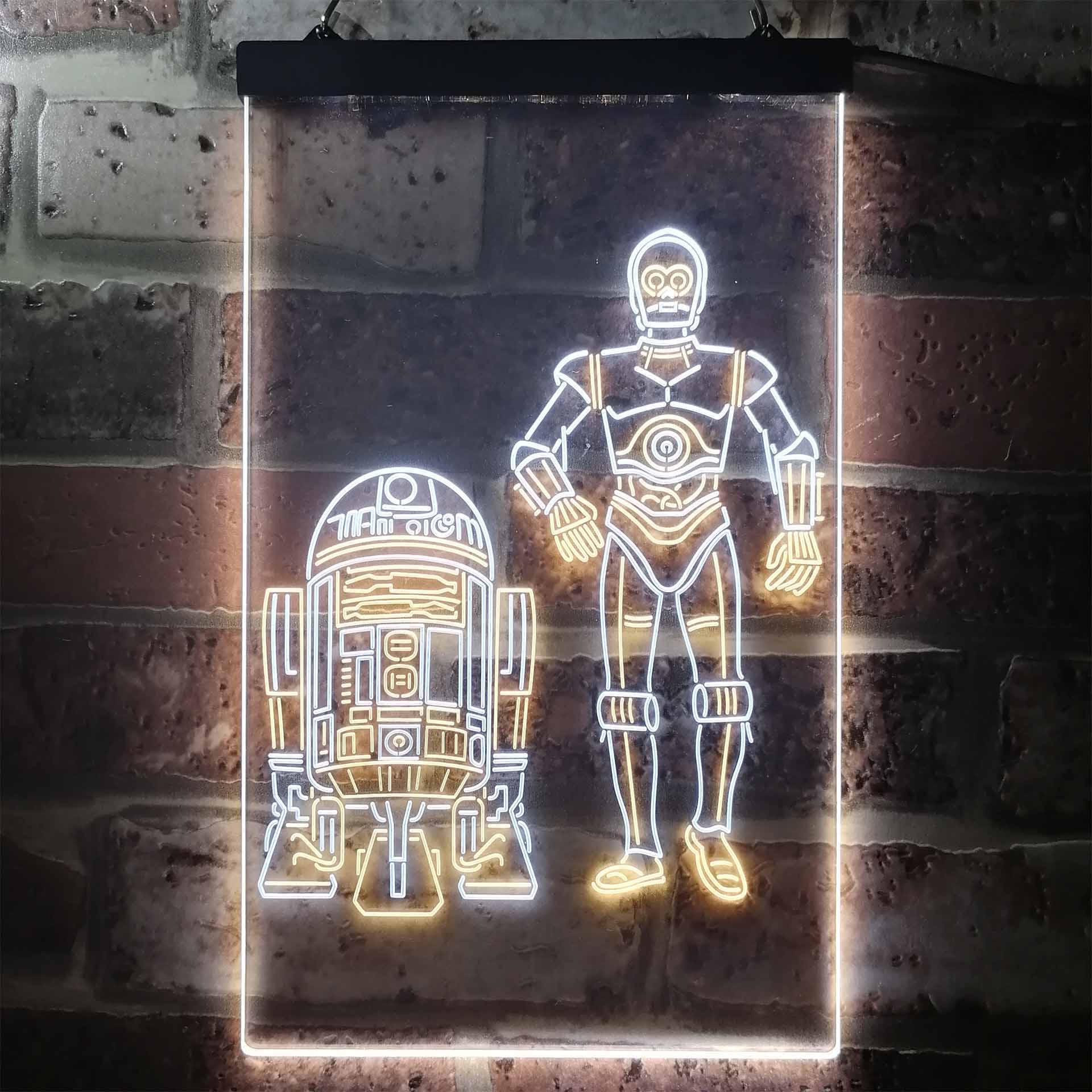 R2D2 C3PO Star Wars Neon LED Sign