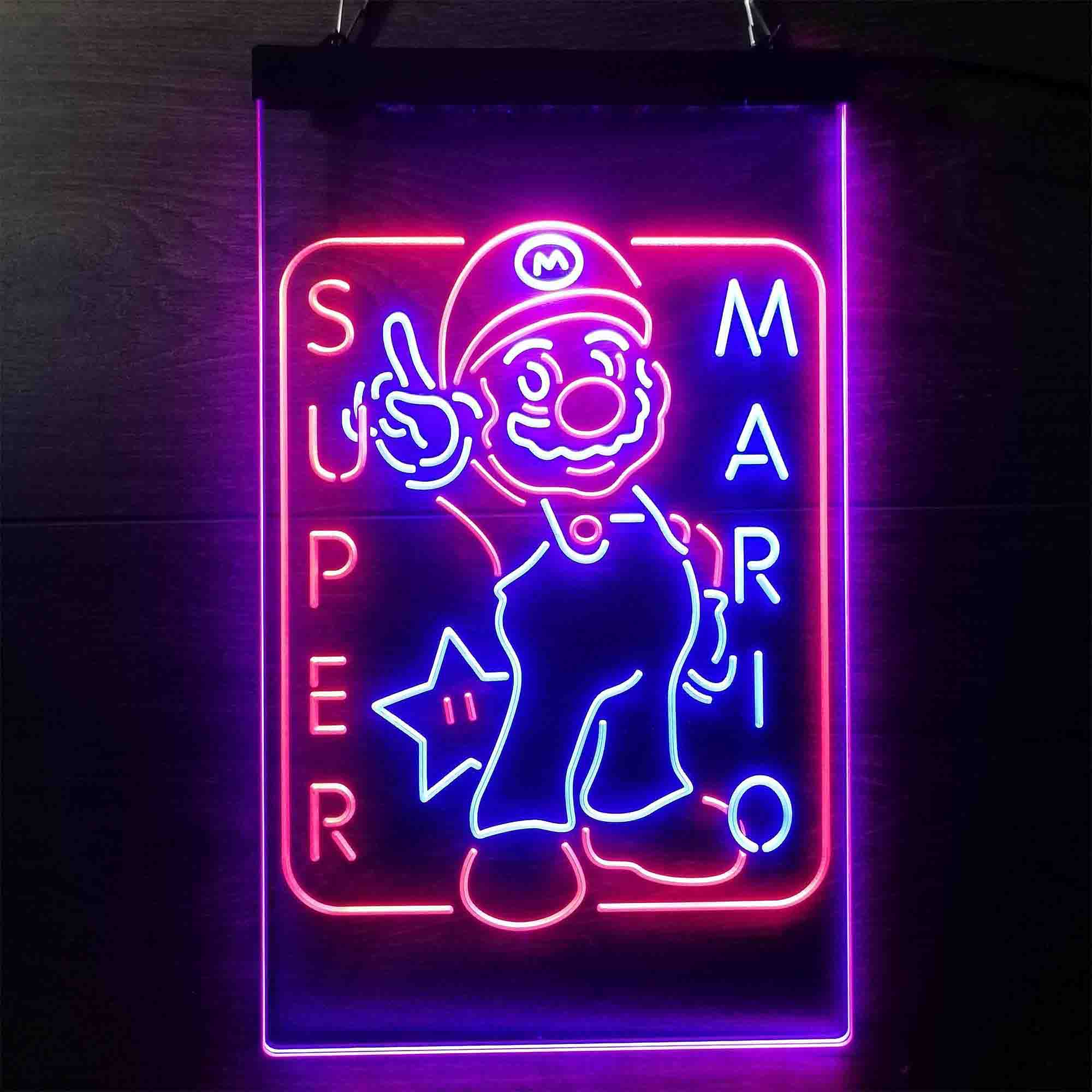 Mario Signage Super Mario Bros. Mario Neon Sign - LED LAB CAVE