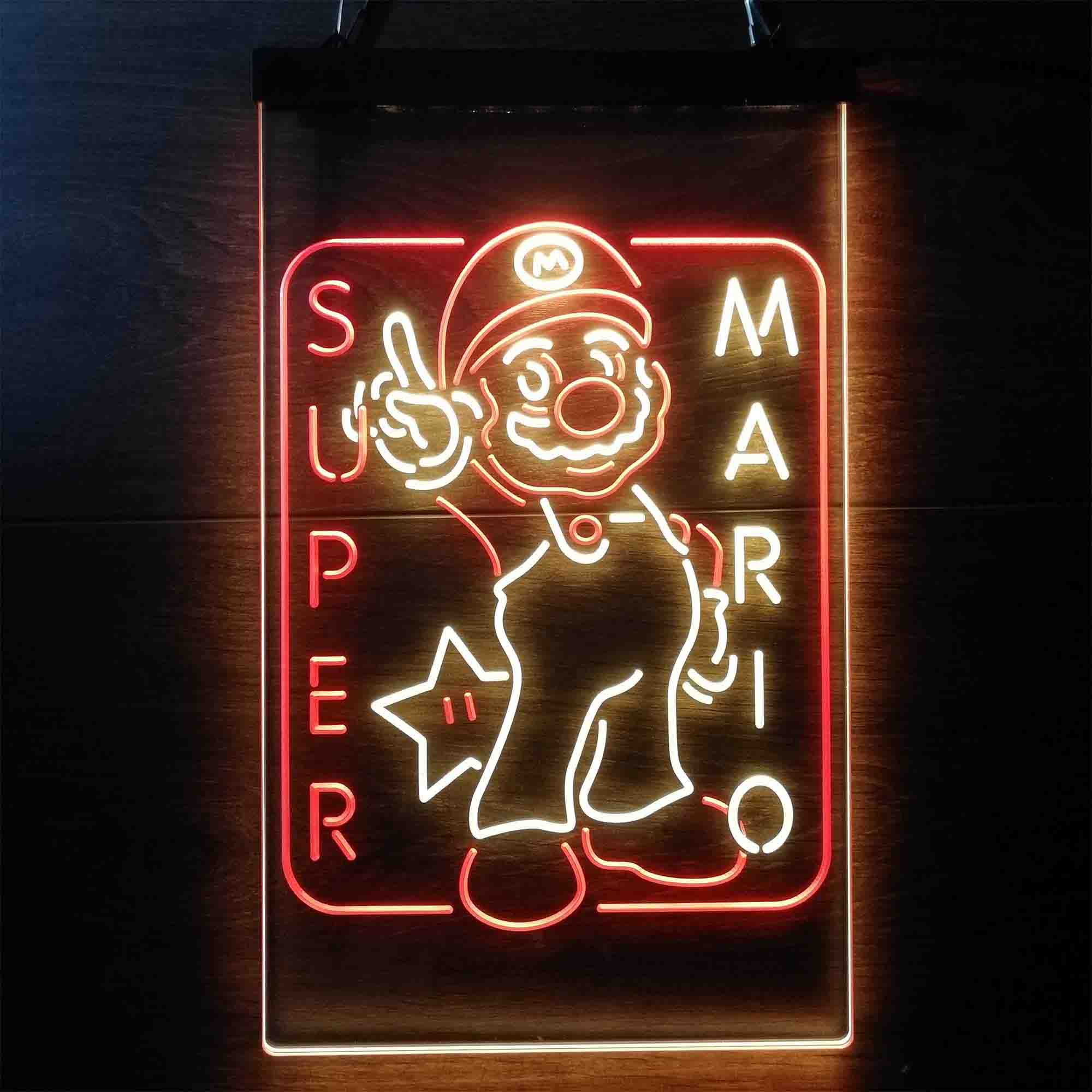 Mario Signage Super Mario Bros. Mario Neon Sign - LED LAB CAVE