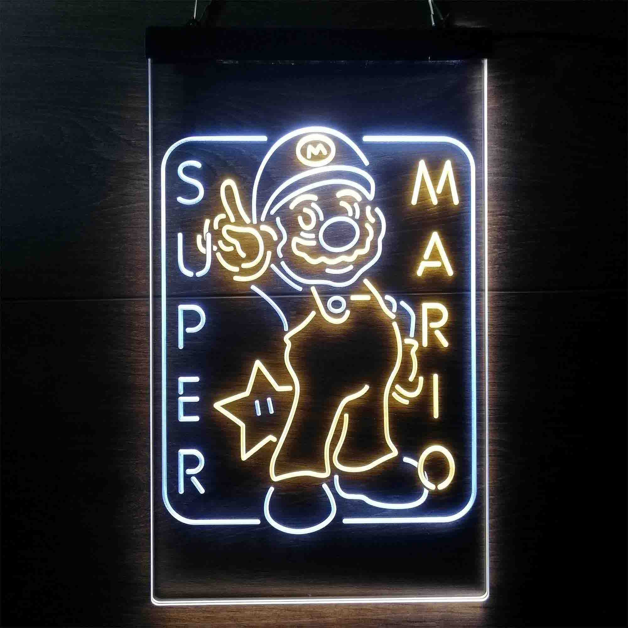 Super Mario Bros. Mario Neon Sign   LED LAB CAVE