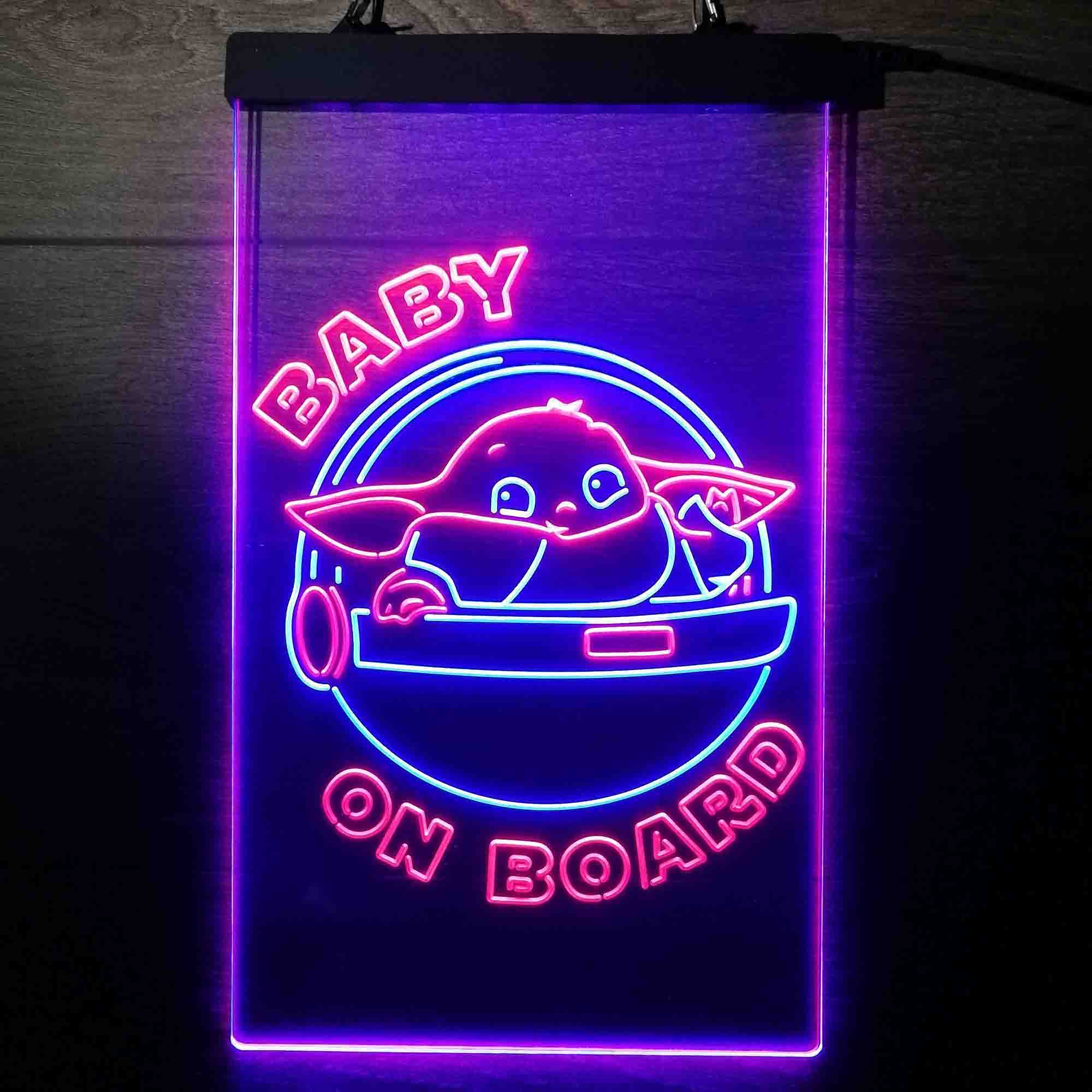 The Child Baby Yoda On Board Mandalorian Neon LED Sign