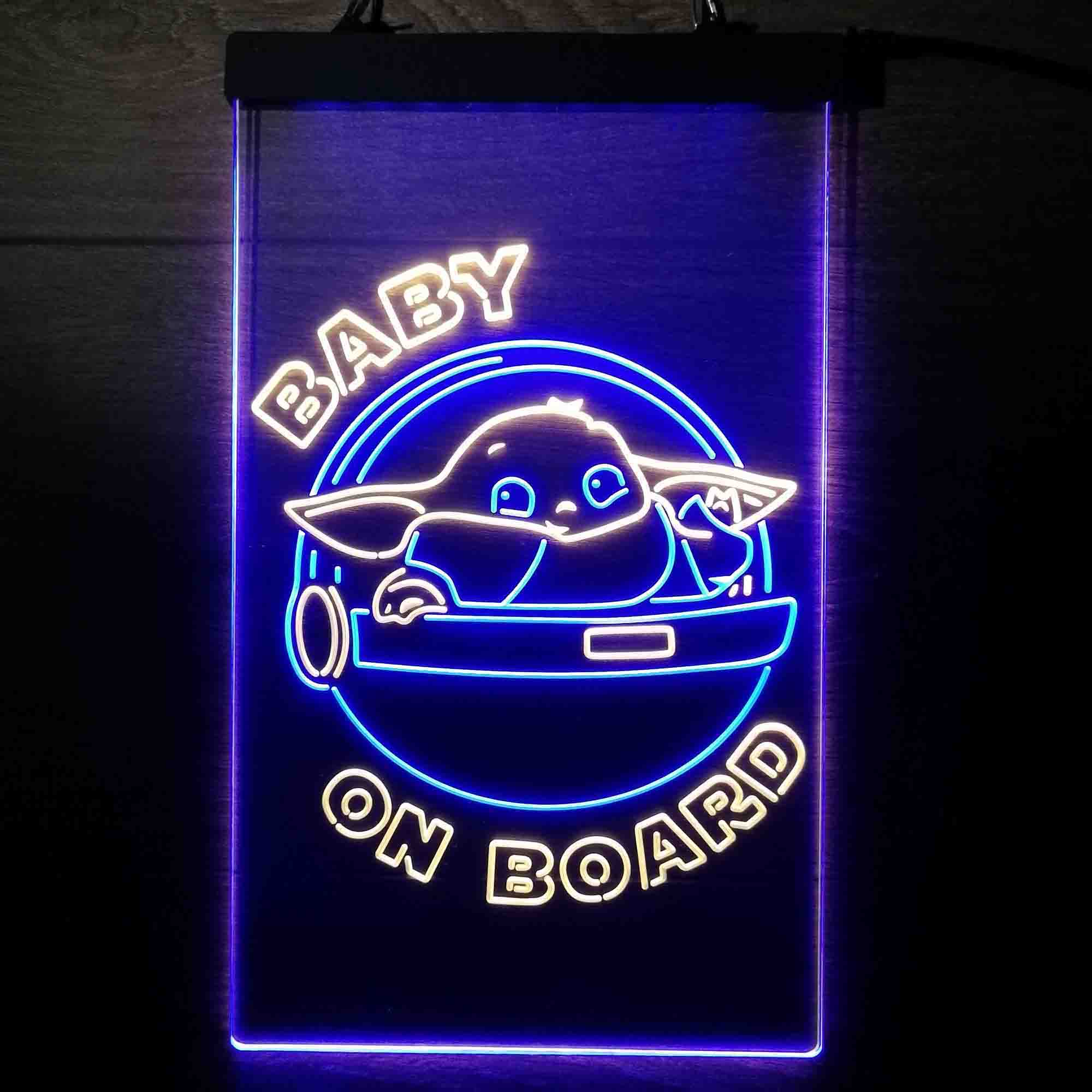 The Child Baby Yoda On Board Mandalorian Neon LED Sign