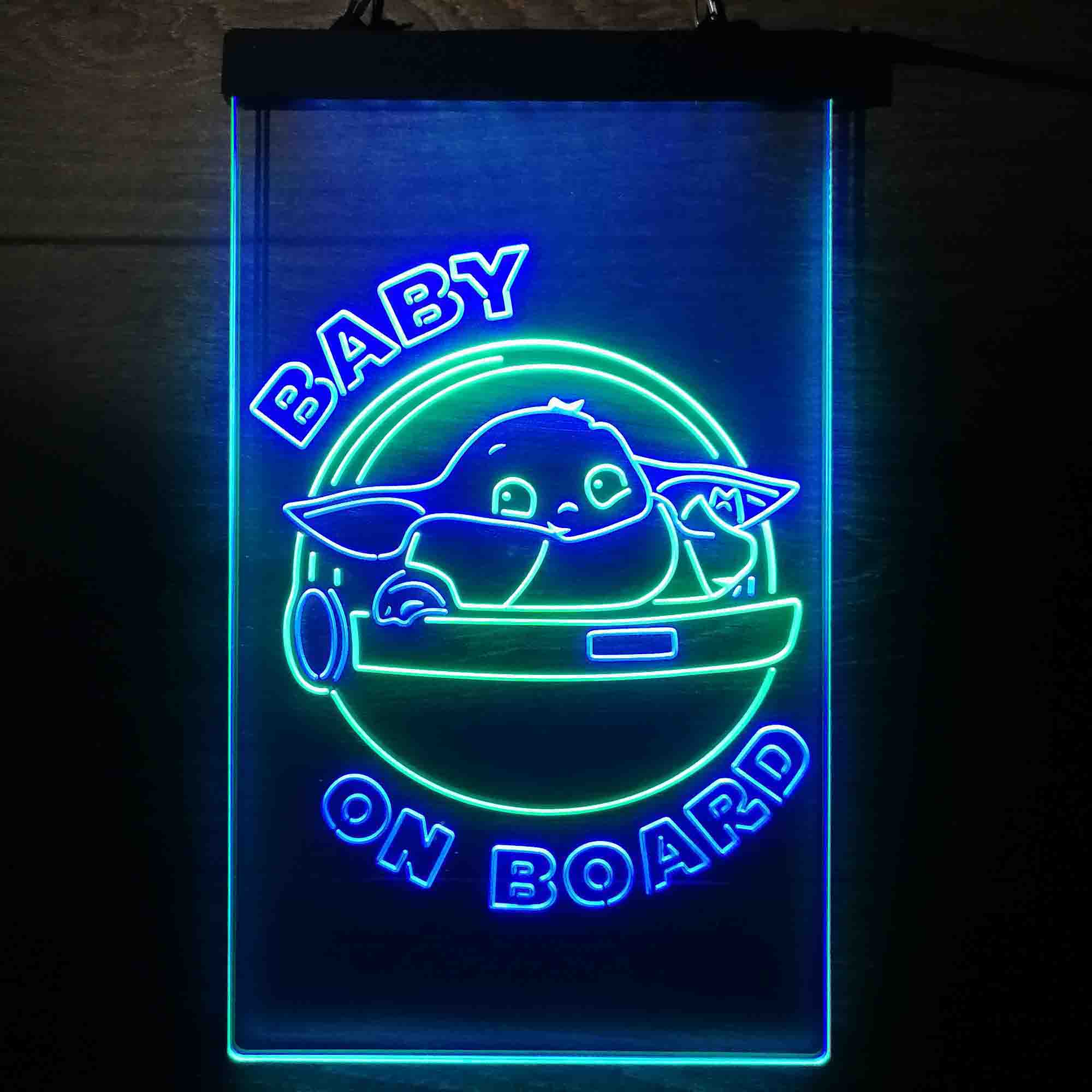 The Child Baby Yoda On Board Mandalorian Neon LED Sign