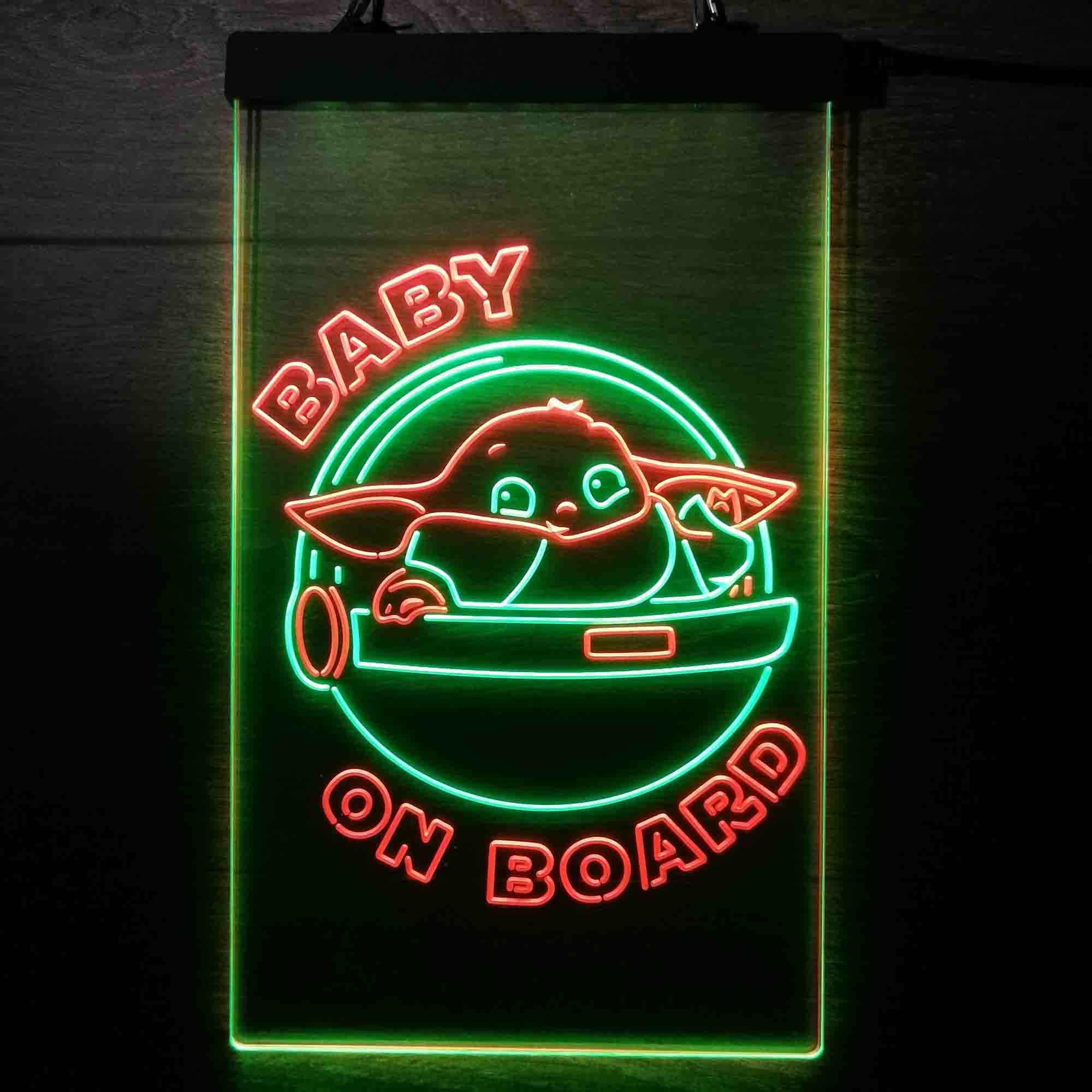 The Child Baby Yoda On Board Mandalorian Neon LED Sign