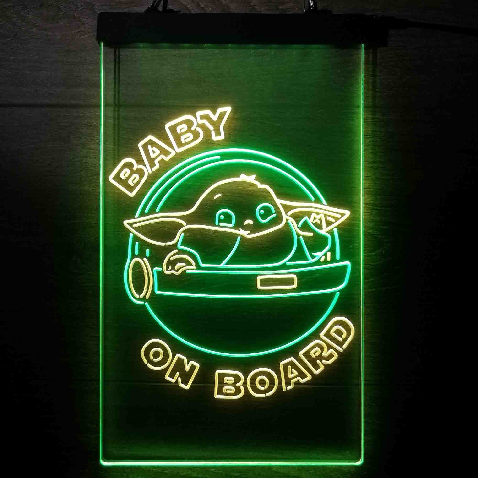 The Child Baby Yoda On Board Mandalorian Neon LED Sign