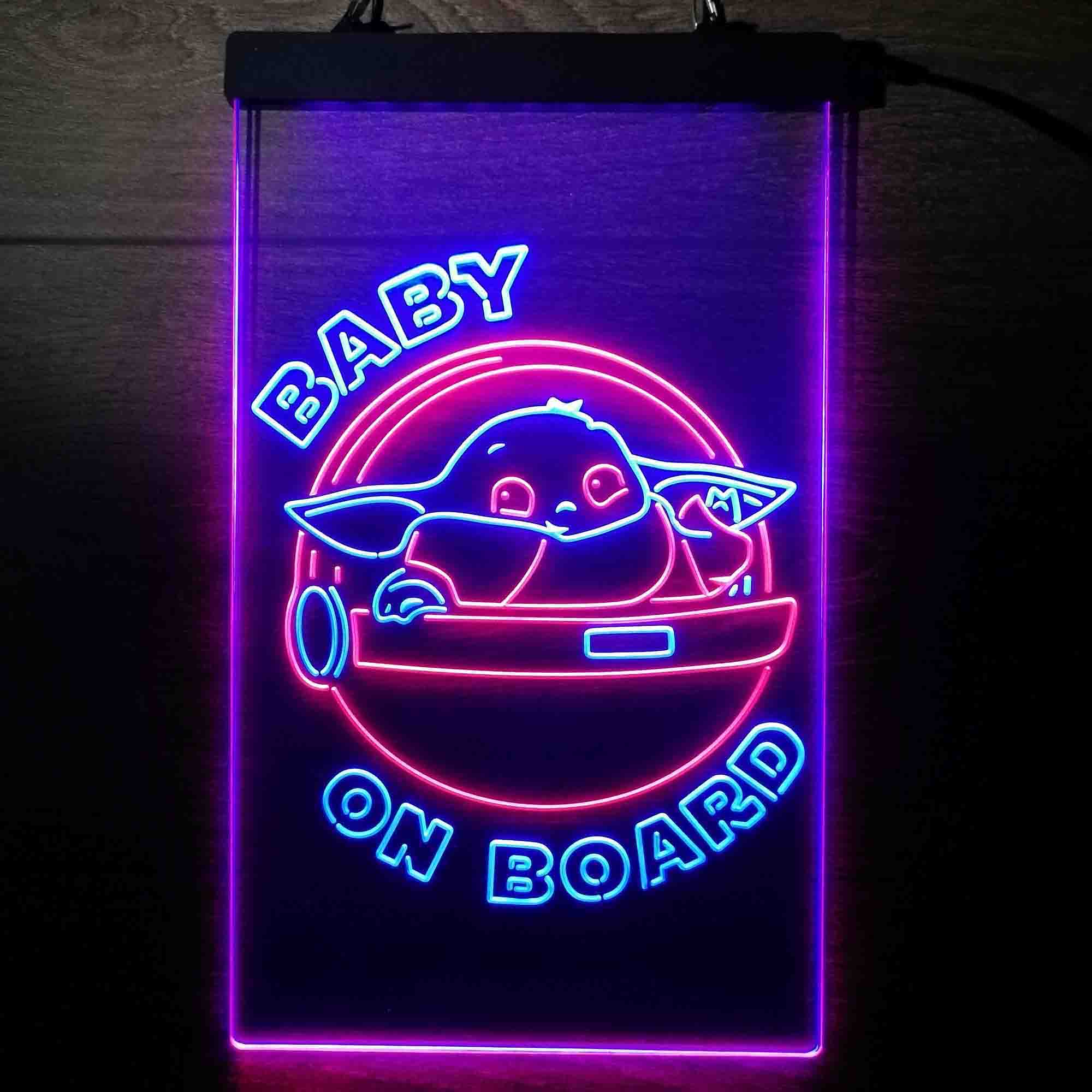 The Child Baby Yoda On Board Mandalorian Neon LED Sign