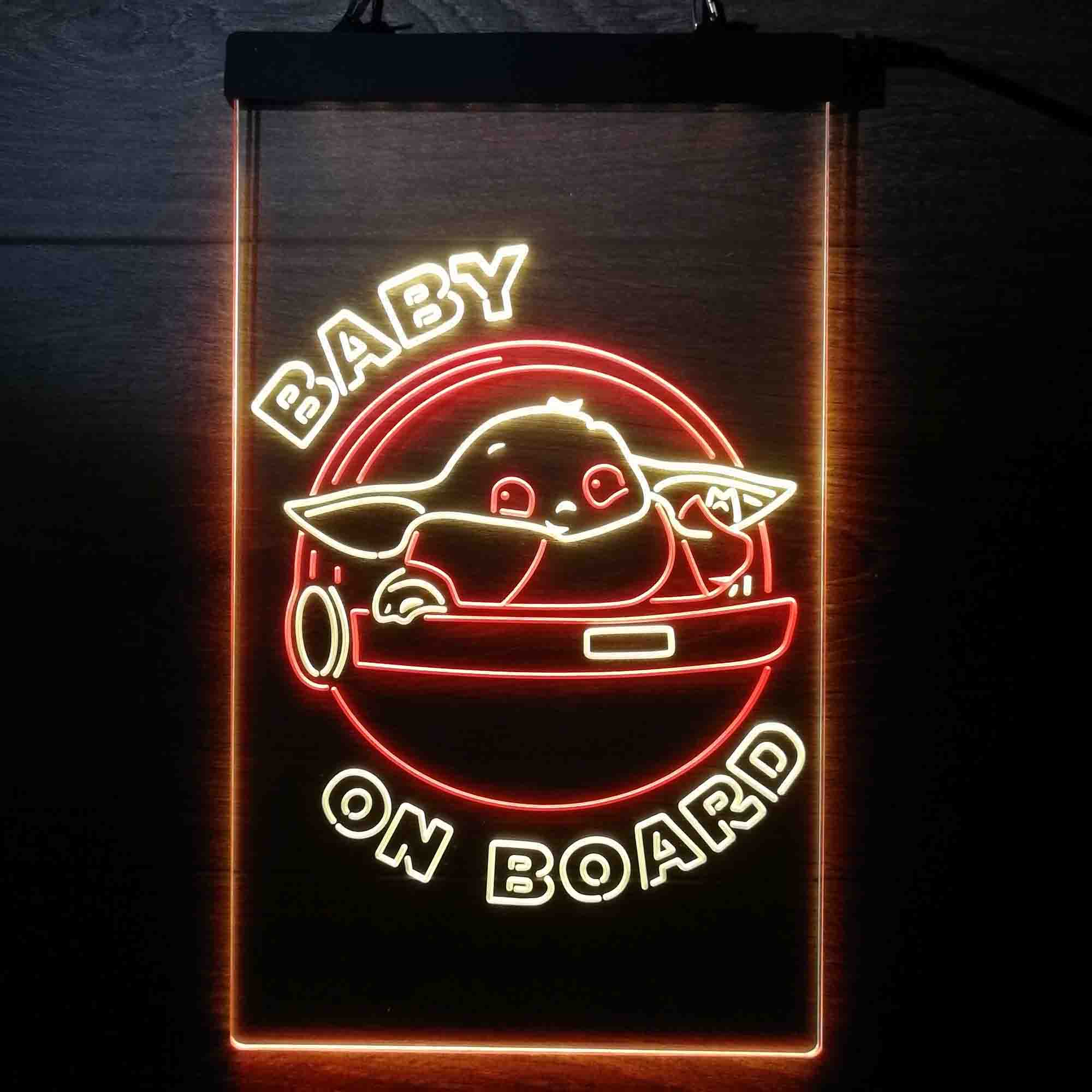 The Child Baby Yoda On Board Mandalorian Neon LED Sign