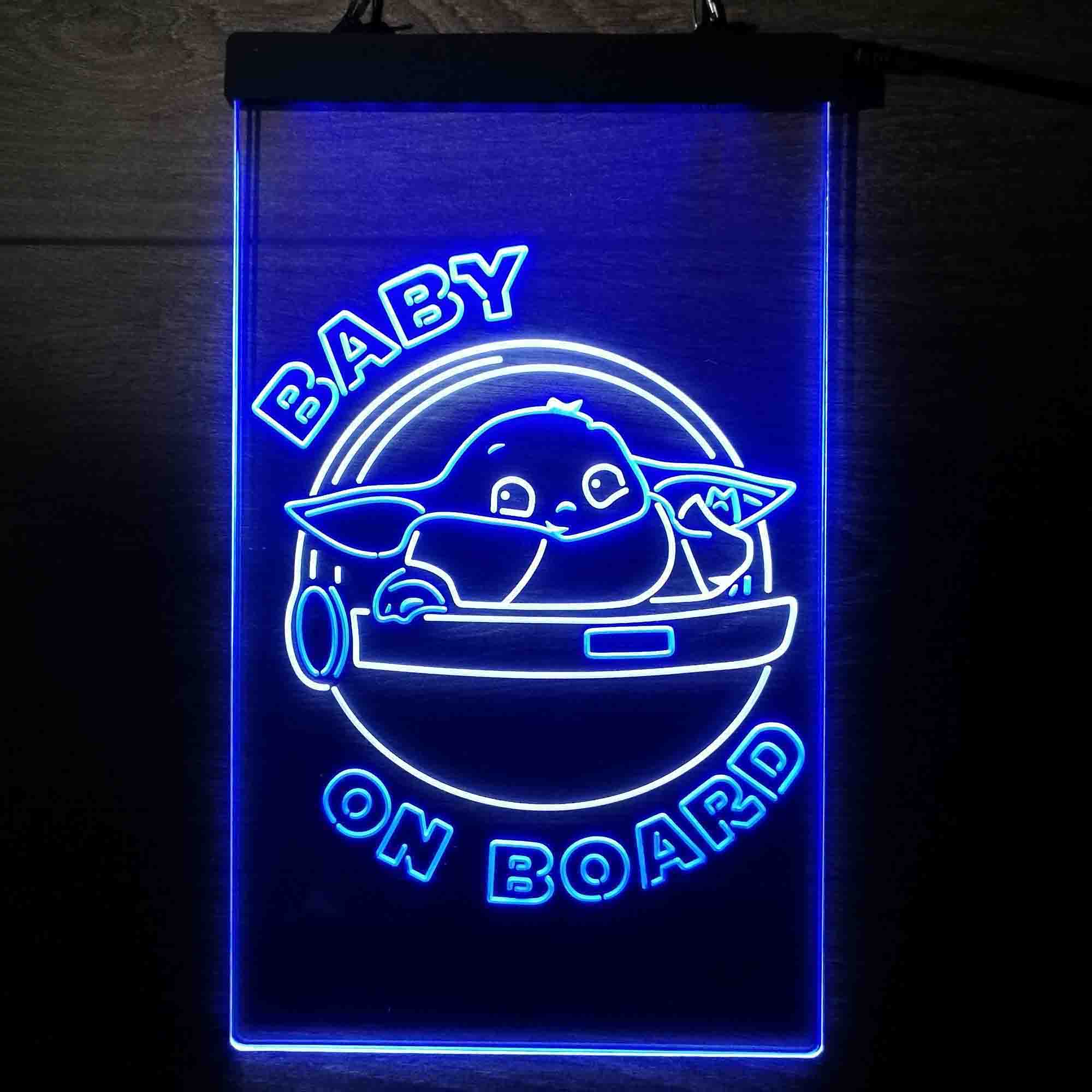 The Child Baby Yoda On Board Mandalorian Neon LED Sign