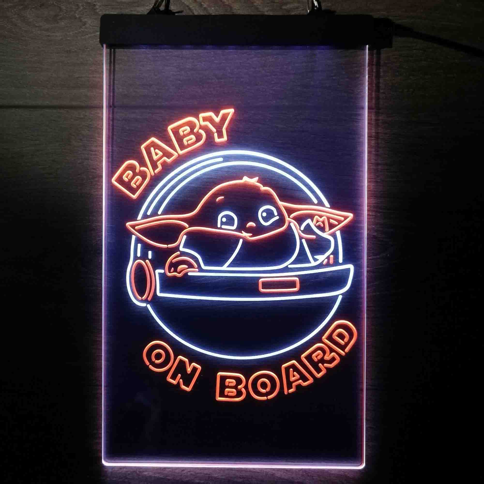 The Child Baby Yoda On Board Mandalorian Neon LED Sign