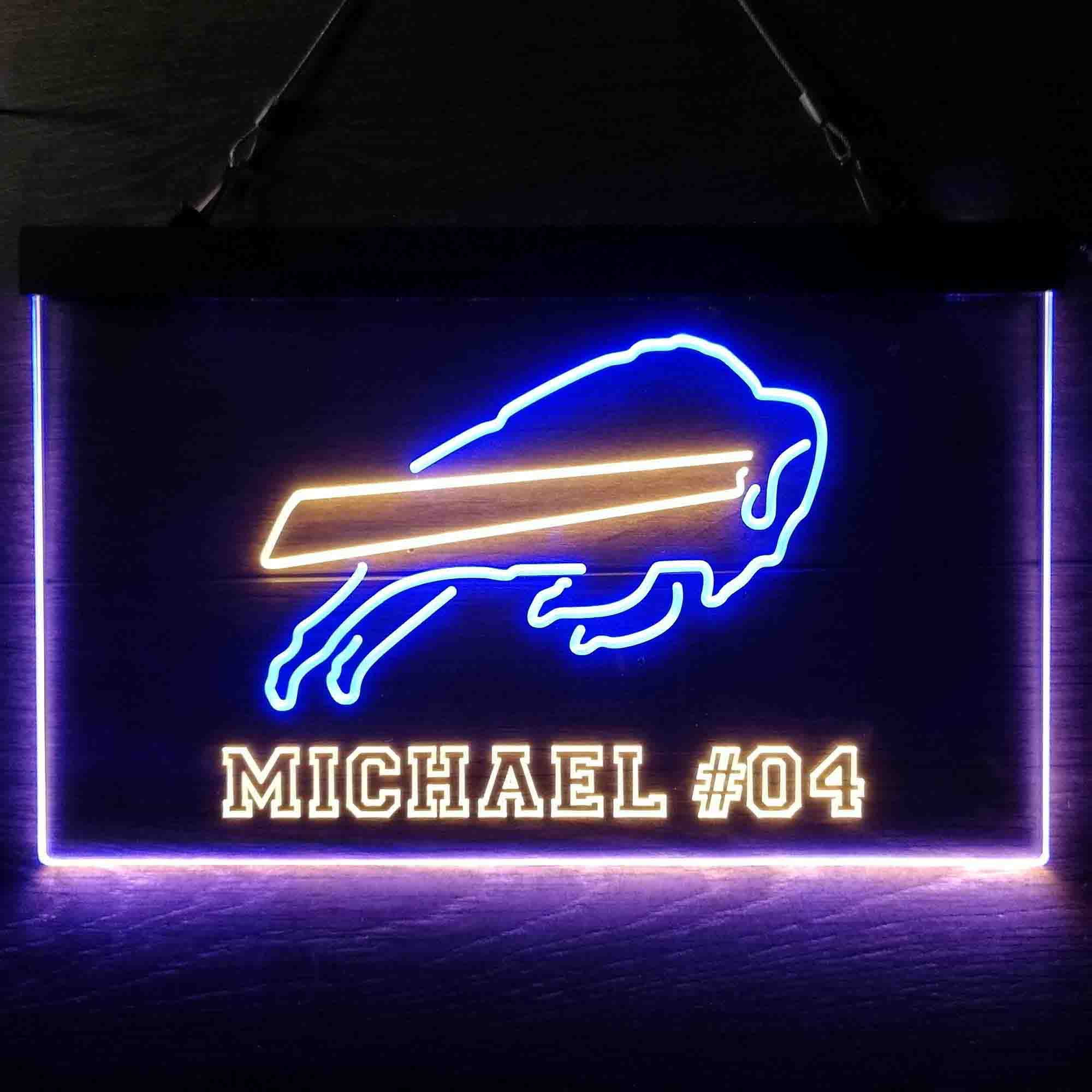 Custom Name Buffalo Bills Home Bar Neon LED Sign