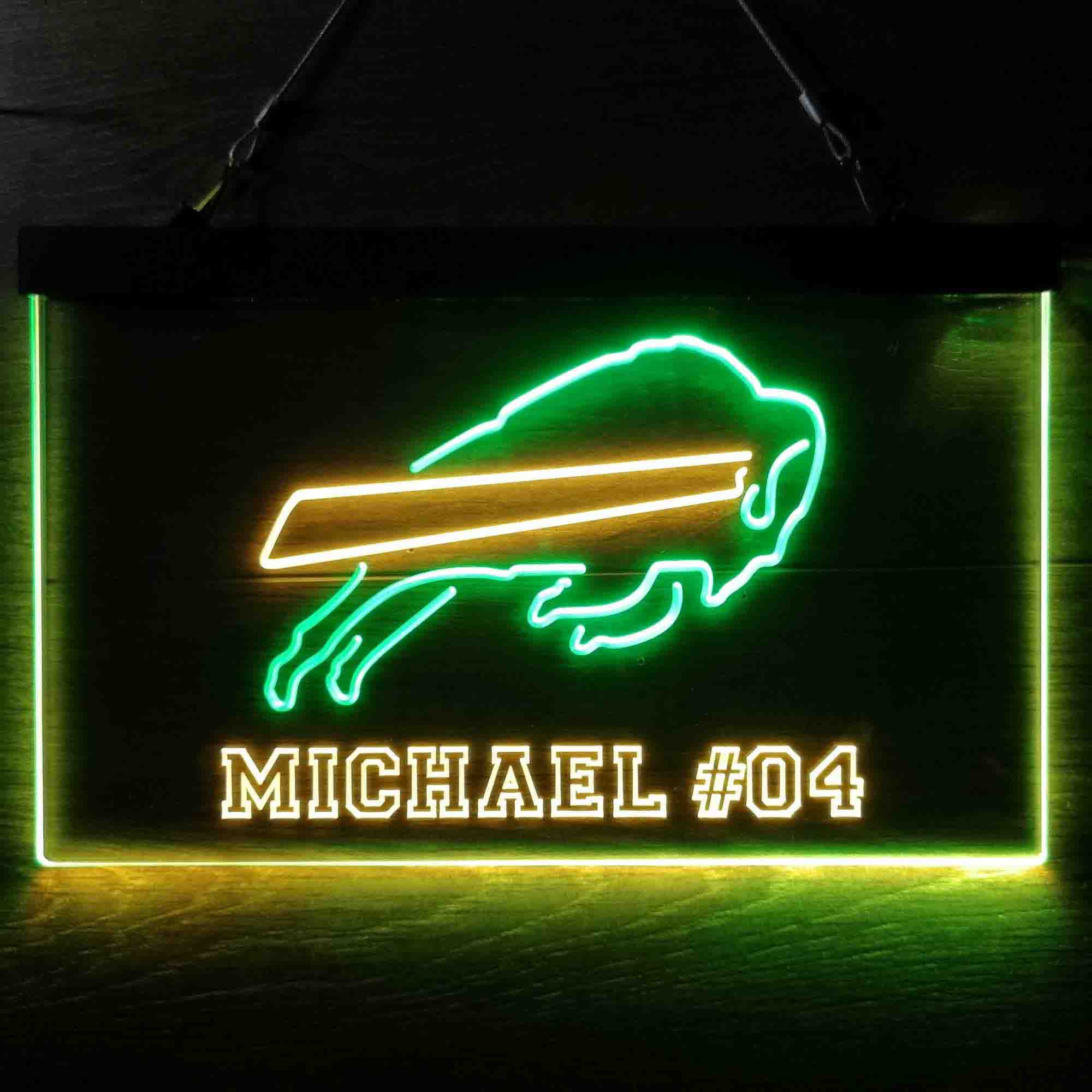 Custom Name Buffalo Bills Home Bar Neon LED Sign