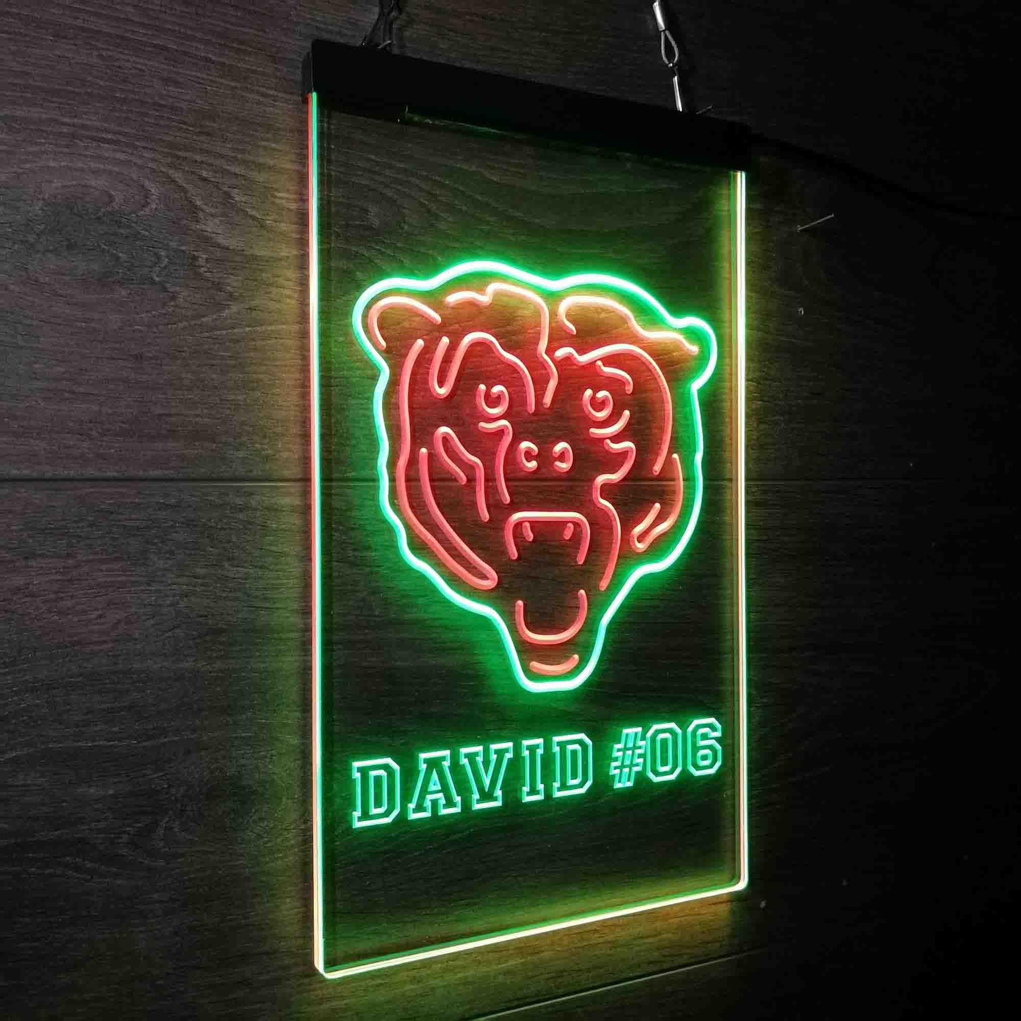 Custom Name Chicago Bears Home Bar Neon LED Sign