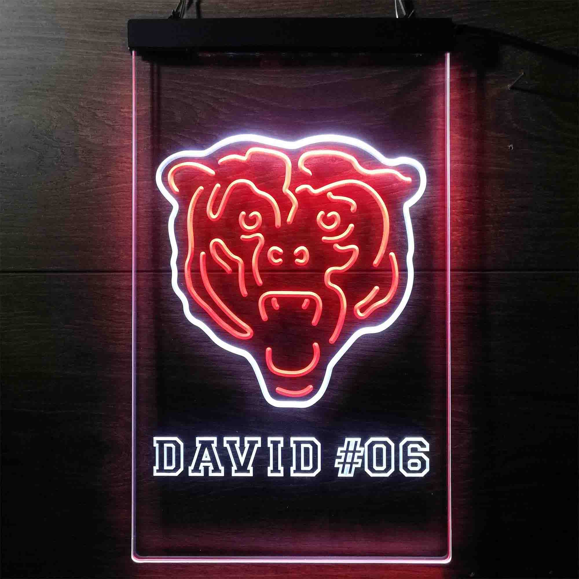 Custom Name Chicago Bears Home Bar Neon LED Sign
