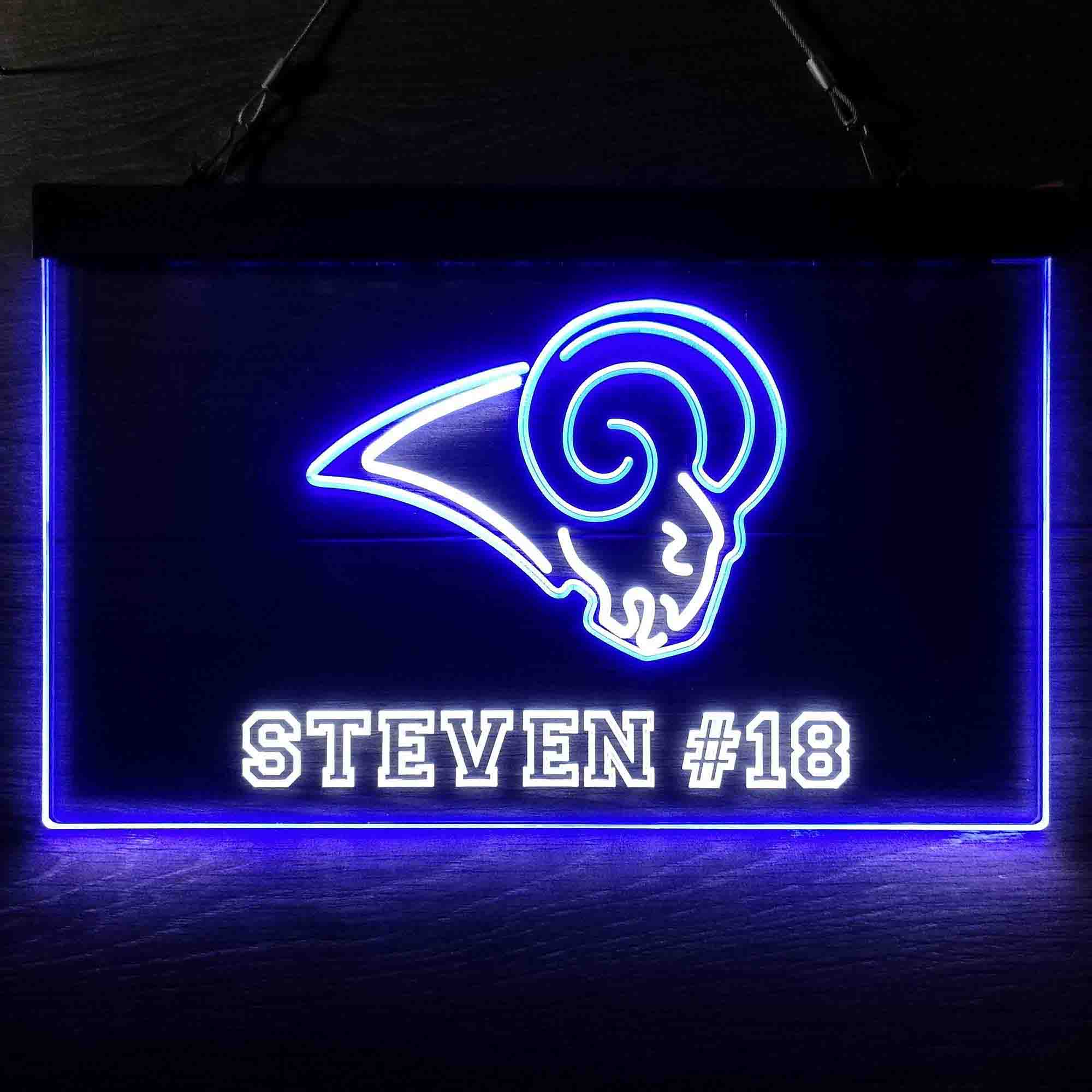 Custom Name St Louis Rams Home Bar Neon LED Sign