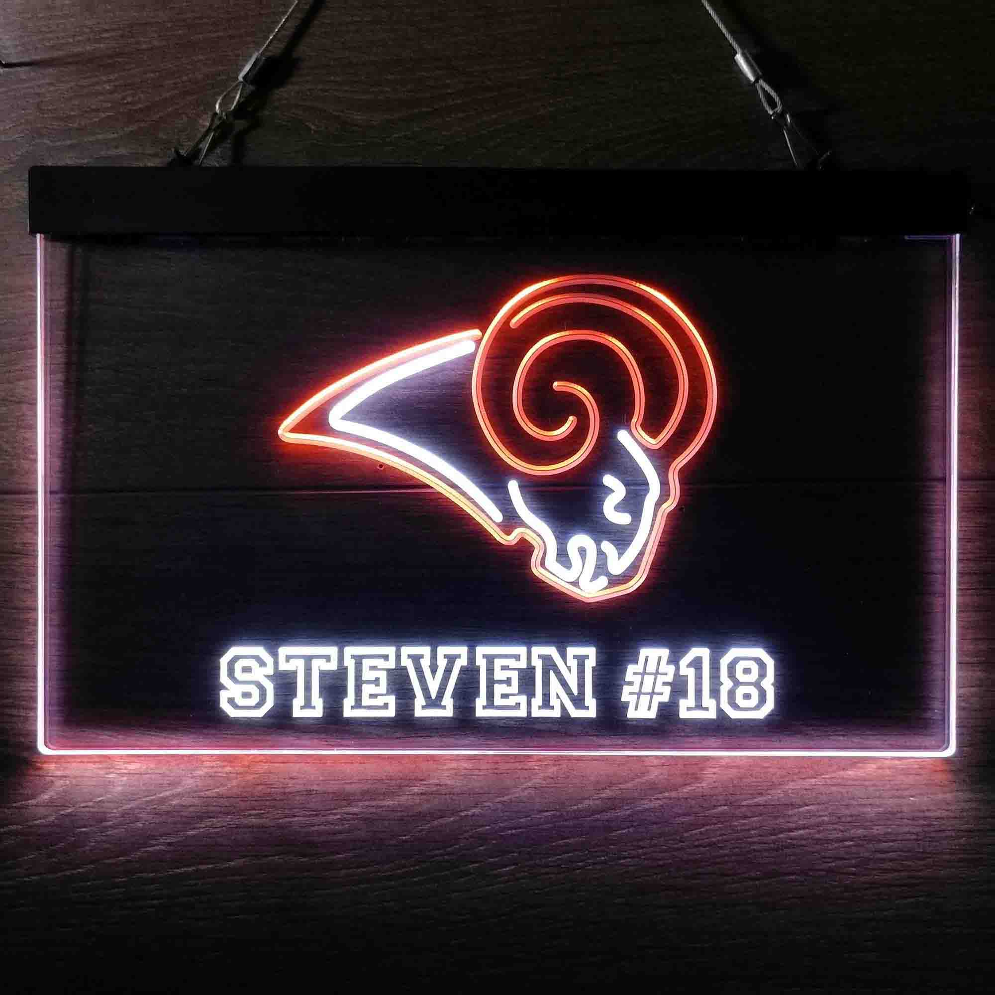 Custom Name St Louis Rams Home Bar Neon LED Sign