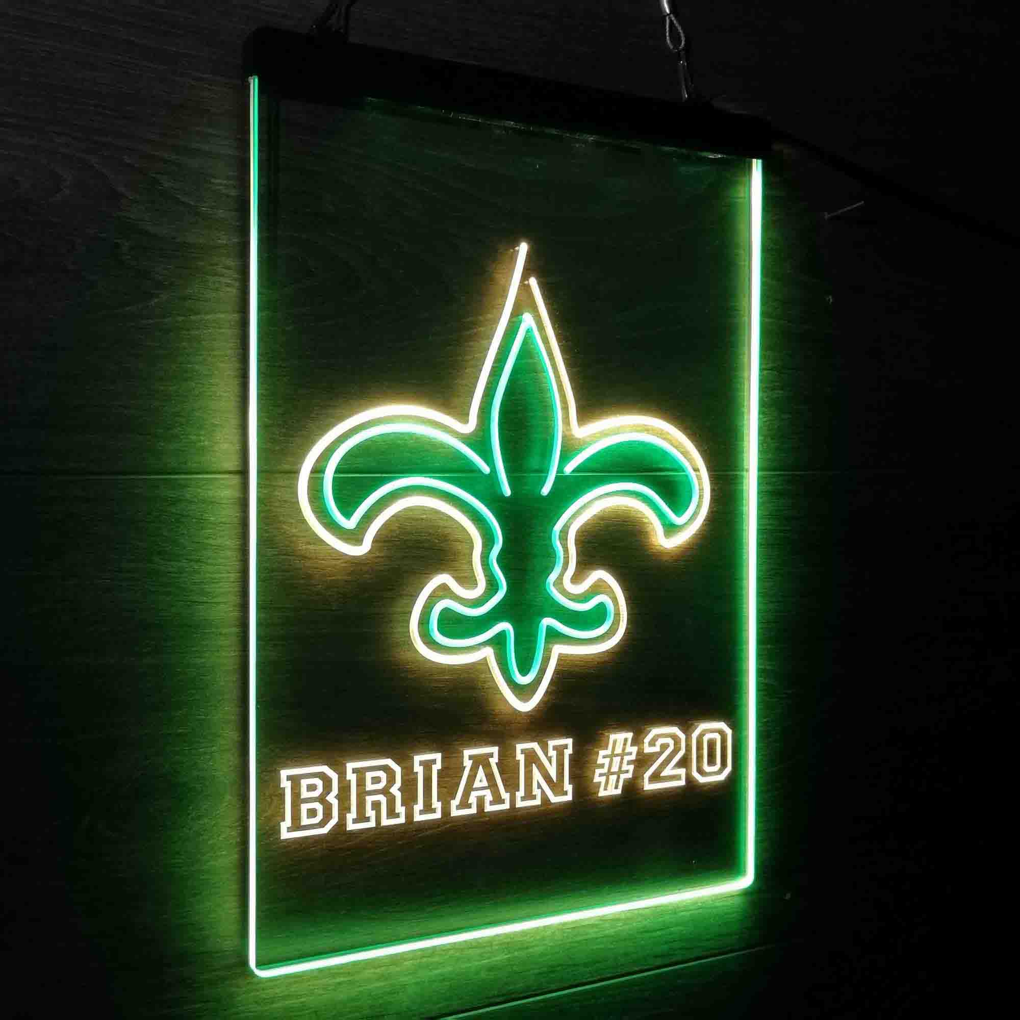 Custom Name New Orleans Saints Home Bar Neon LED Sign