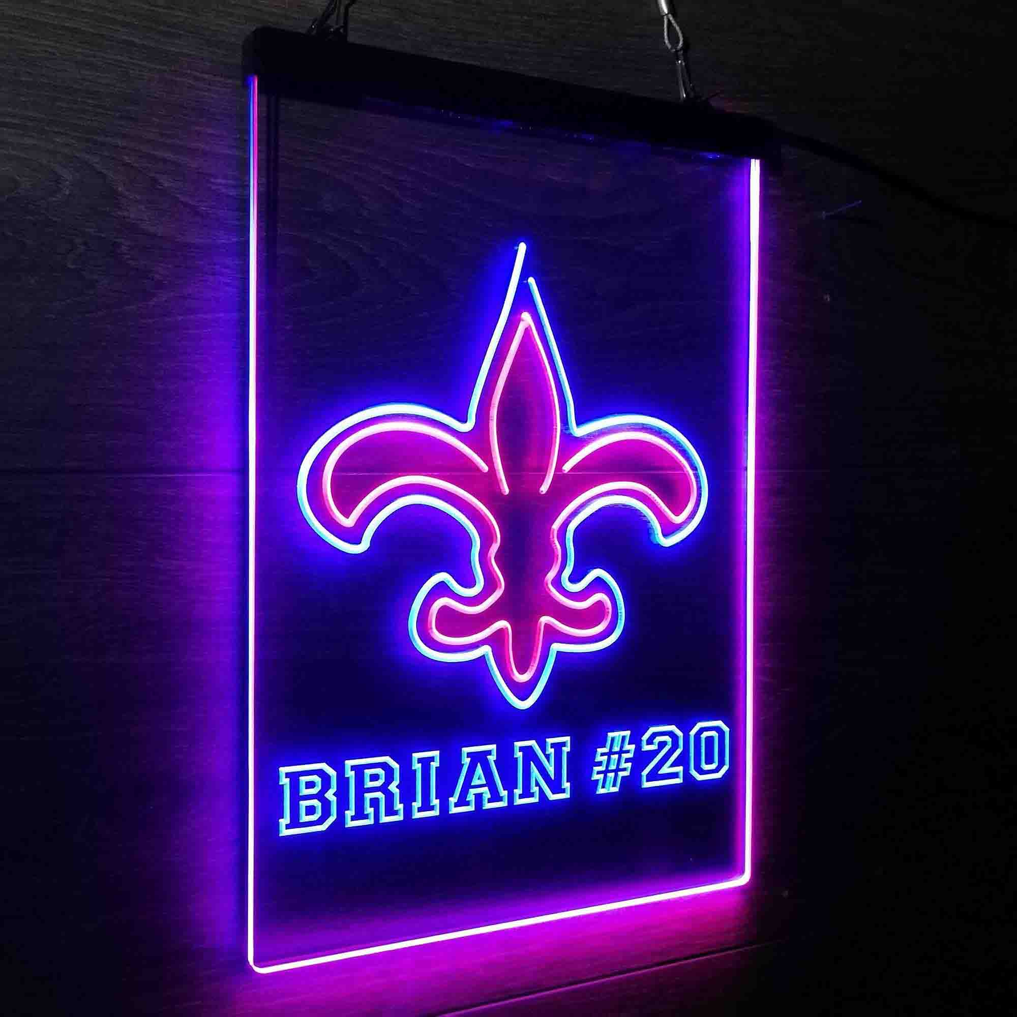 Custom Name New Orleans Saints Home Bar Neon LED Sign