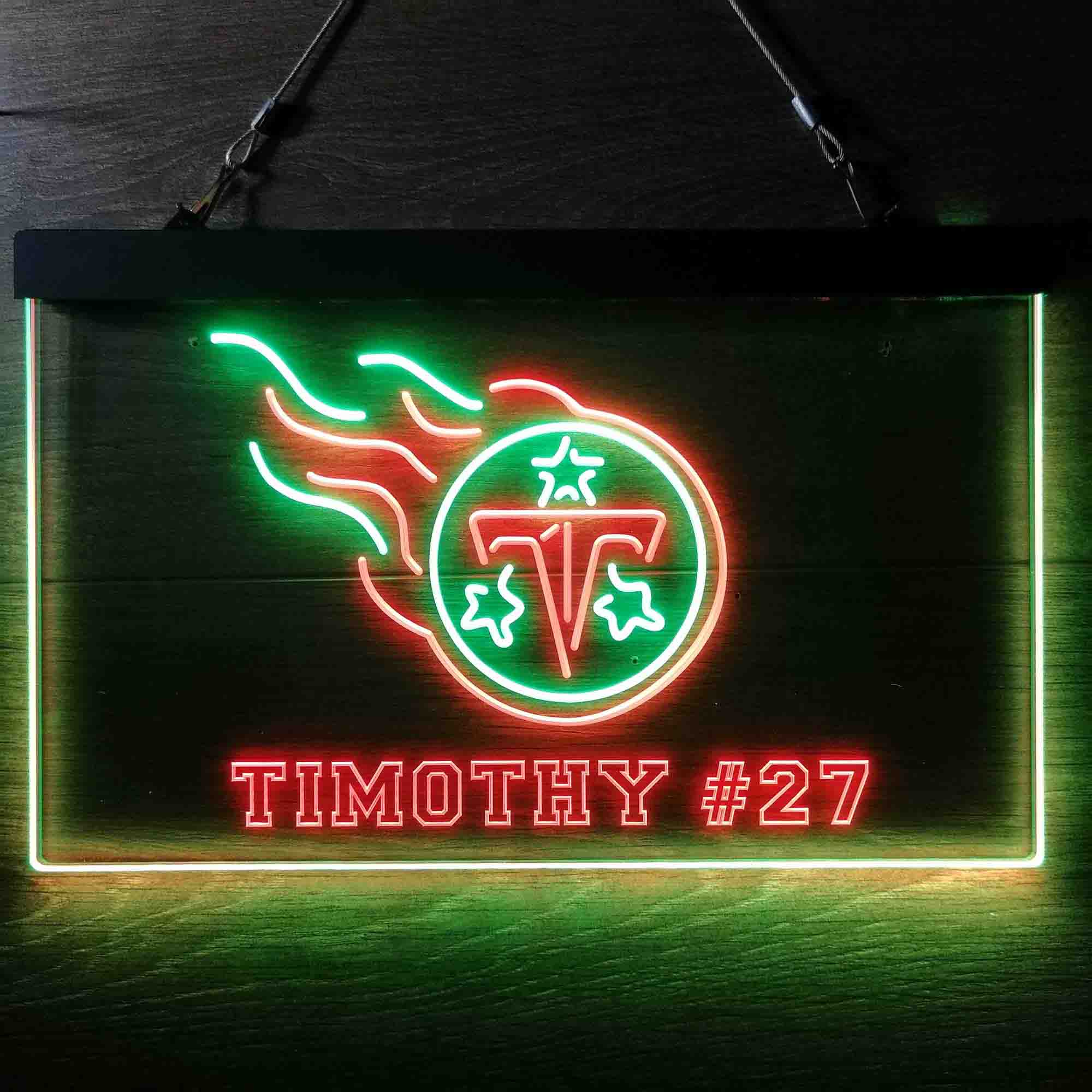 Custom Name Tennesee Titans Home Bar Neon LED Sign