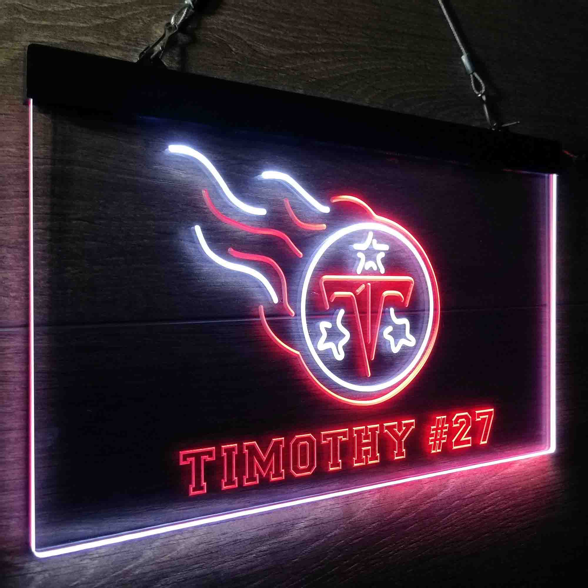 Custom Name Tennesee Titans Home Bar Neon LED Sign