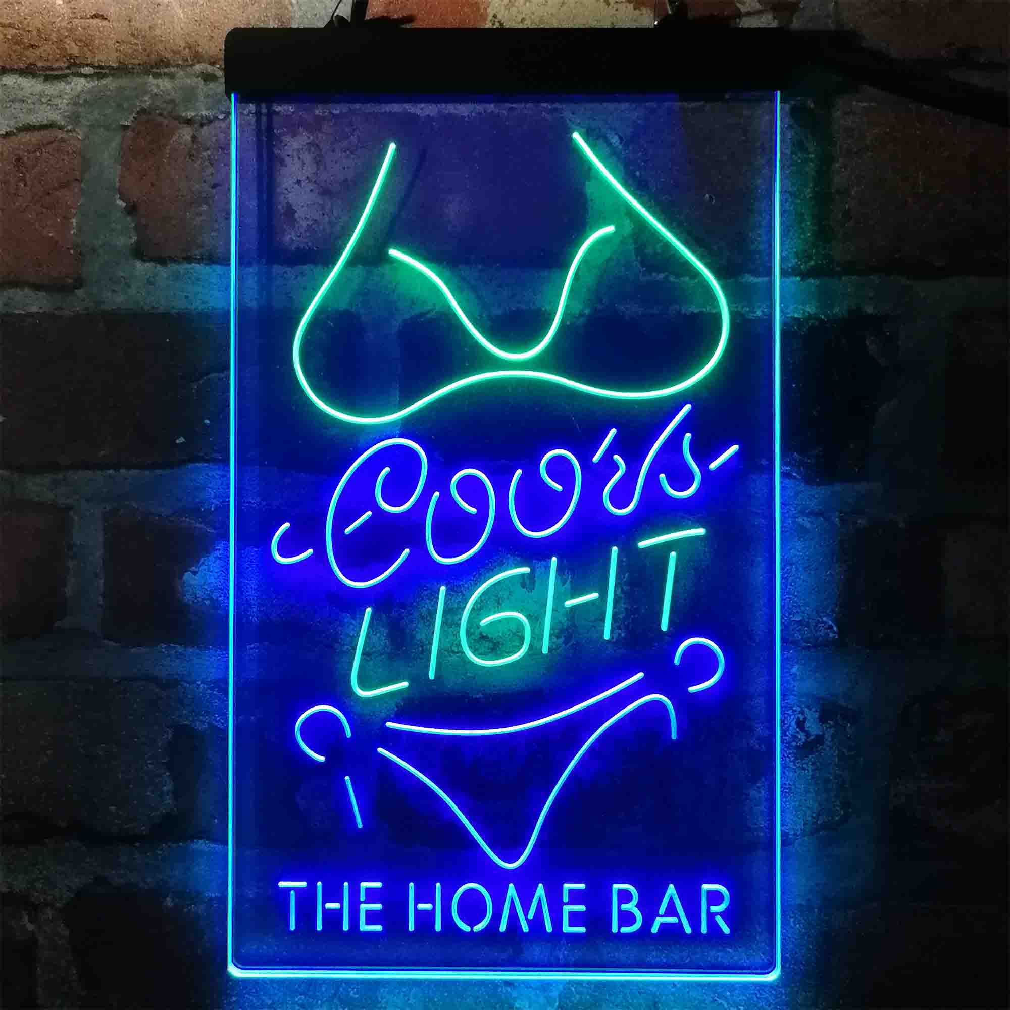 Custom Name Coors Light Girl Home Bar Neon LED Sign
