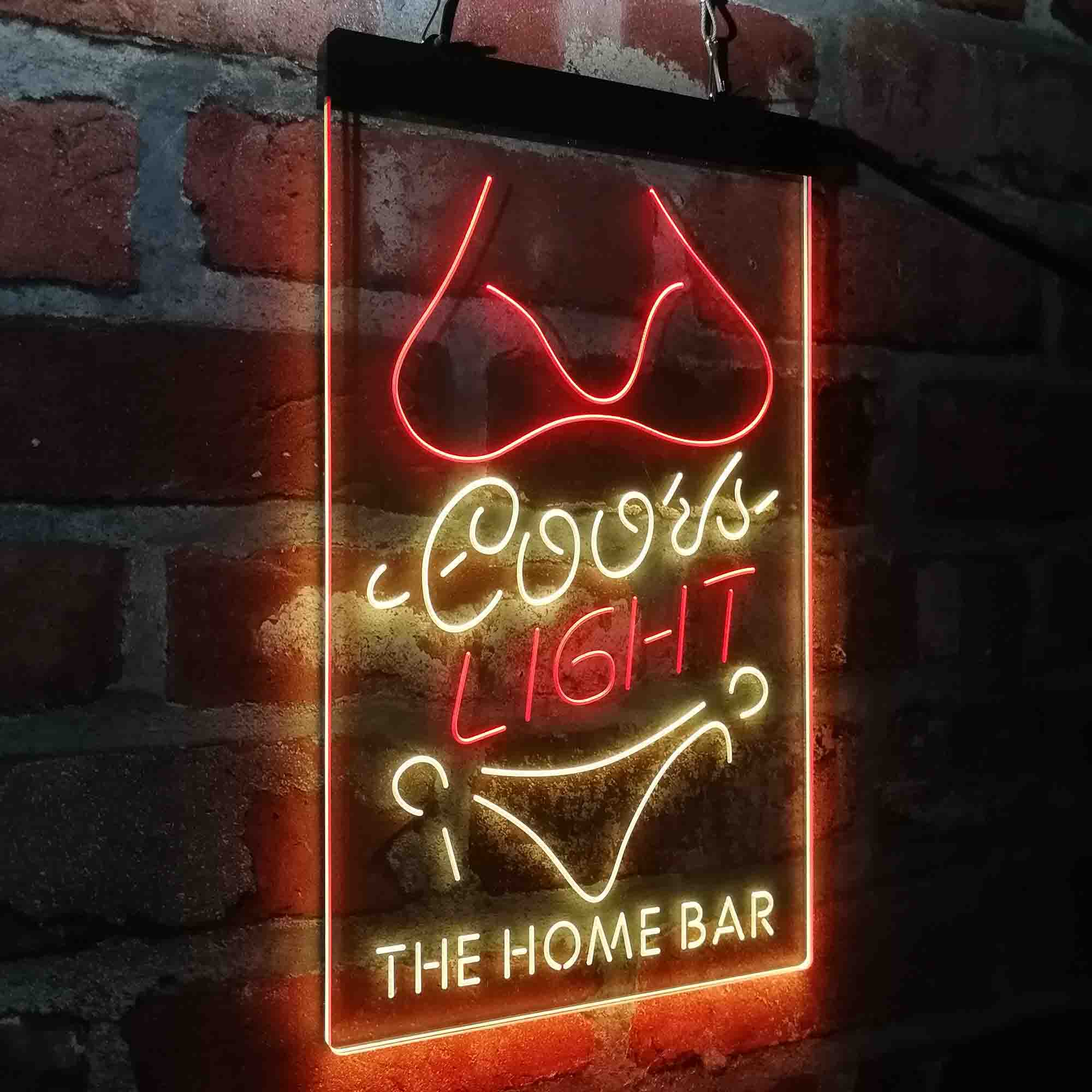 Custom Name Coors Light Girl Home Bar Neon LED Sign