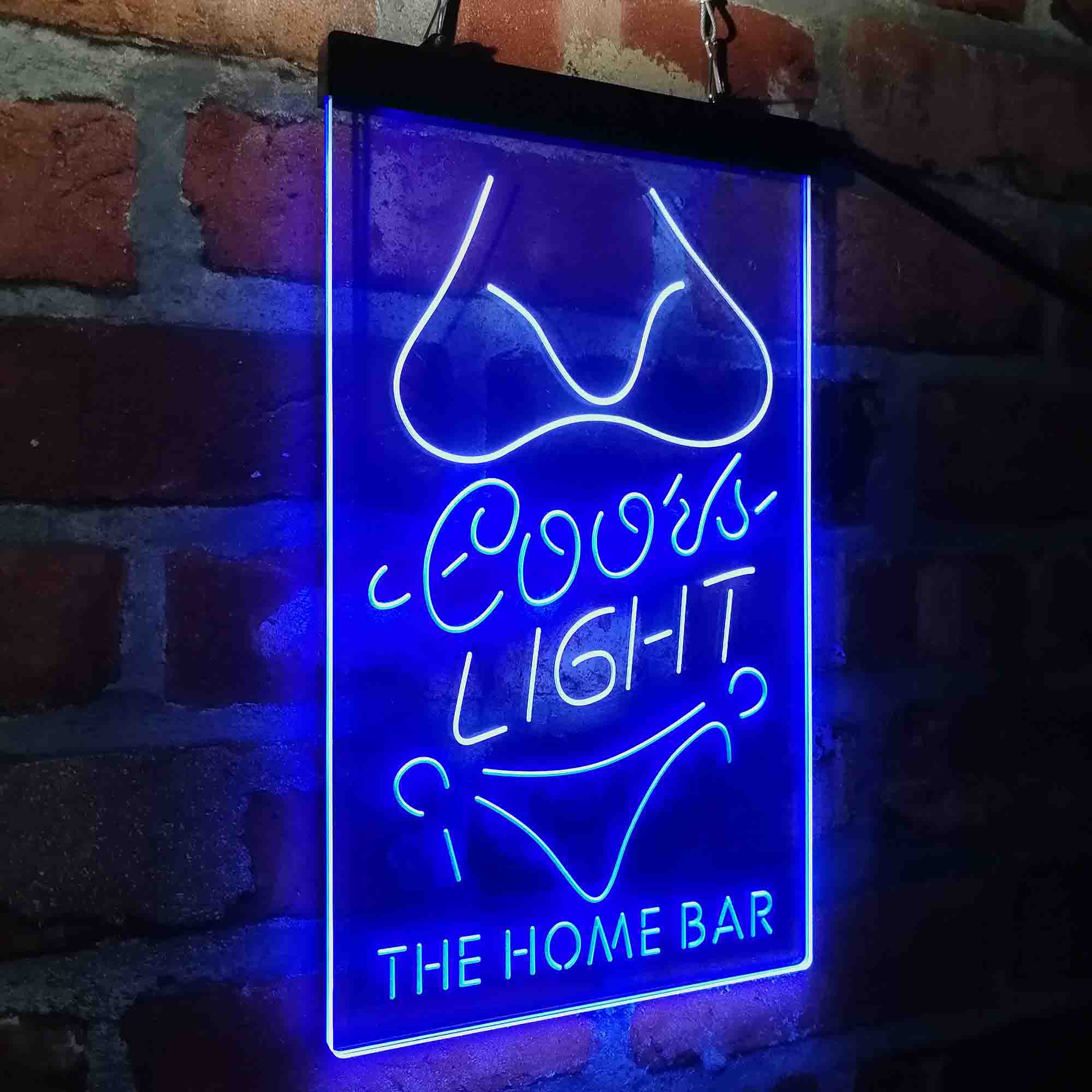 Custom Name Coors Light Girl Home Bar Neon LED Sign