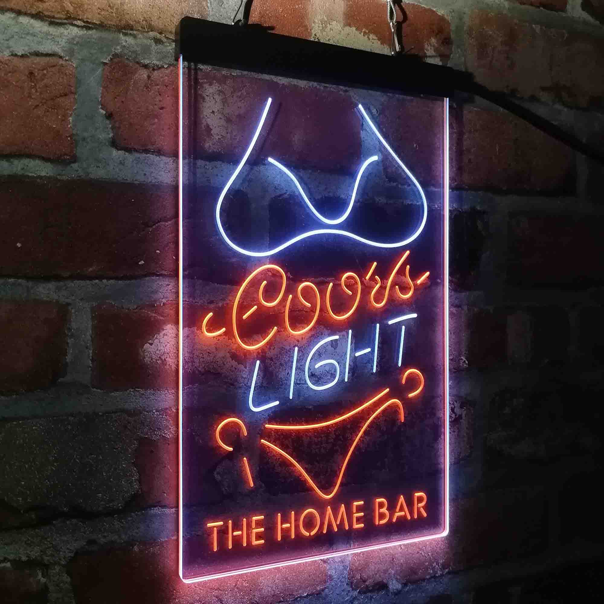 Custom Name Coors Light Girl Home Bar Neon LED Sign