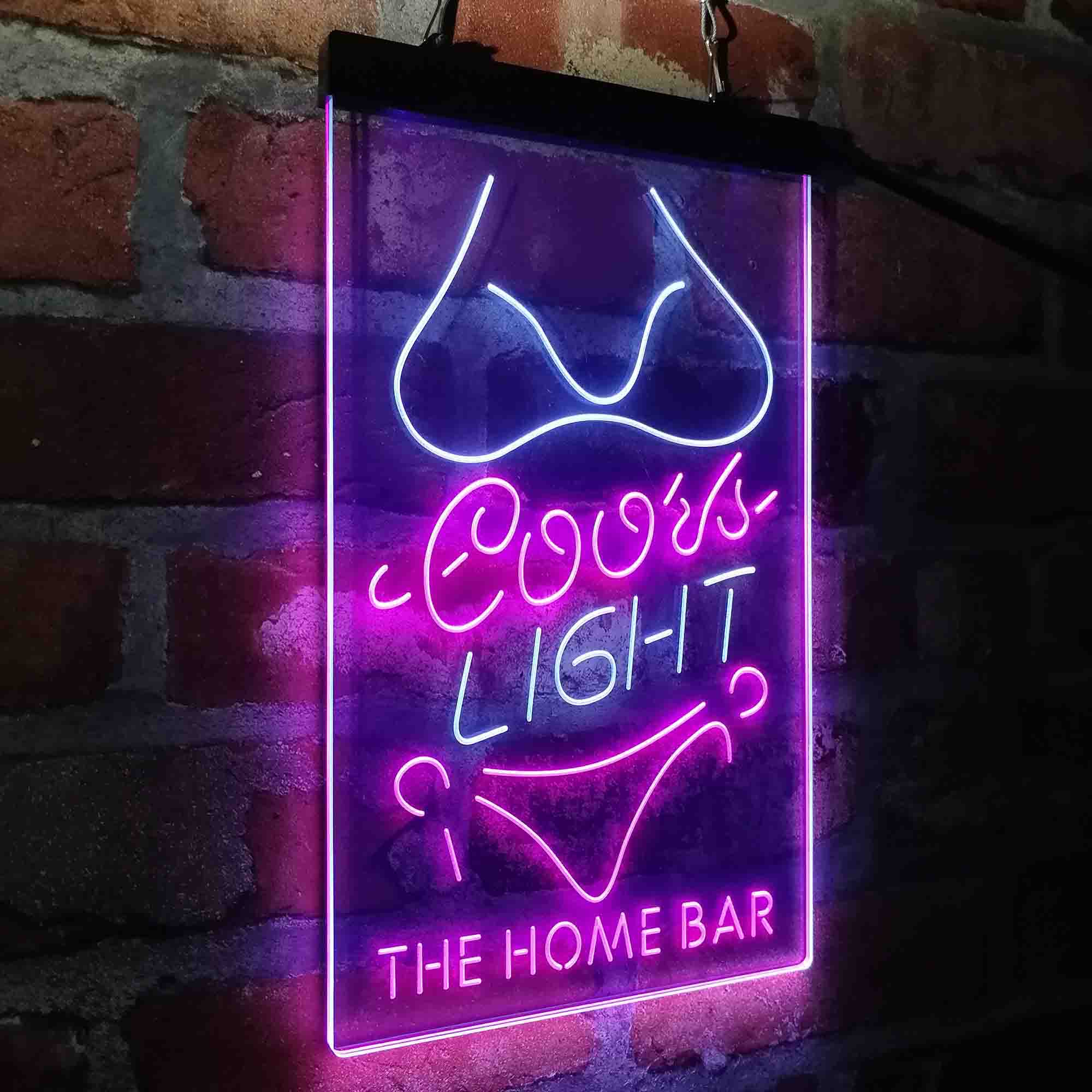 Custom Name Coors Light Girl Home Bar Neon LED Sign