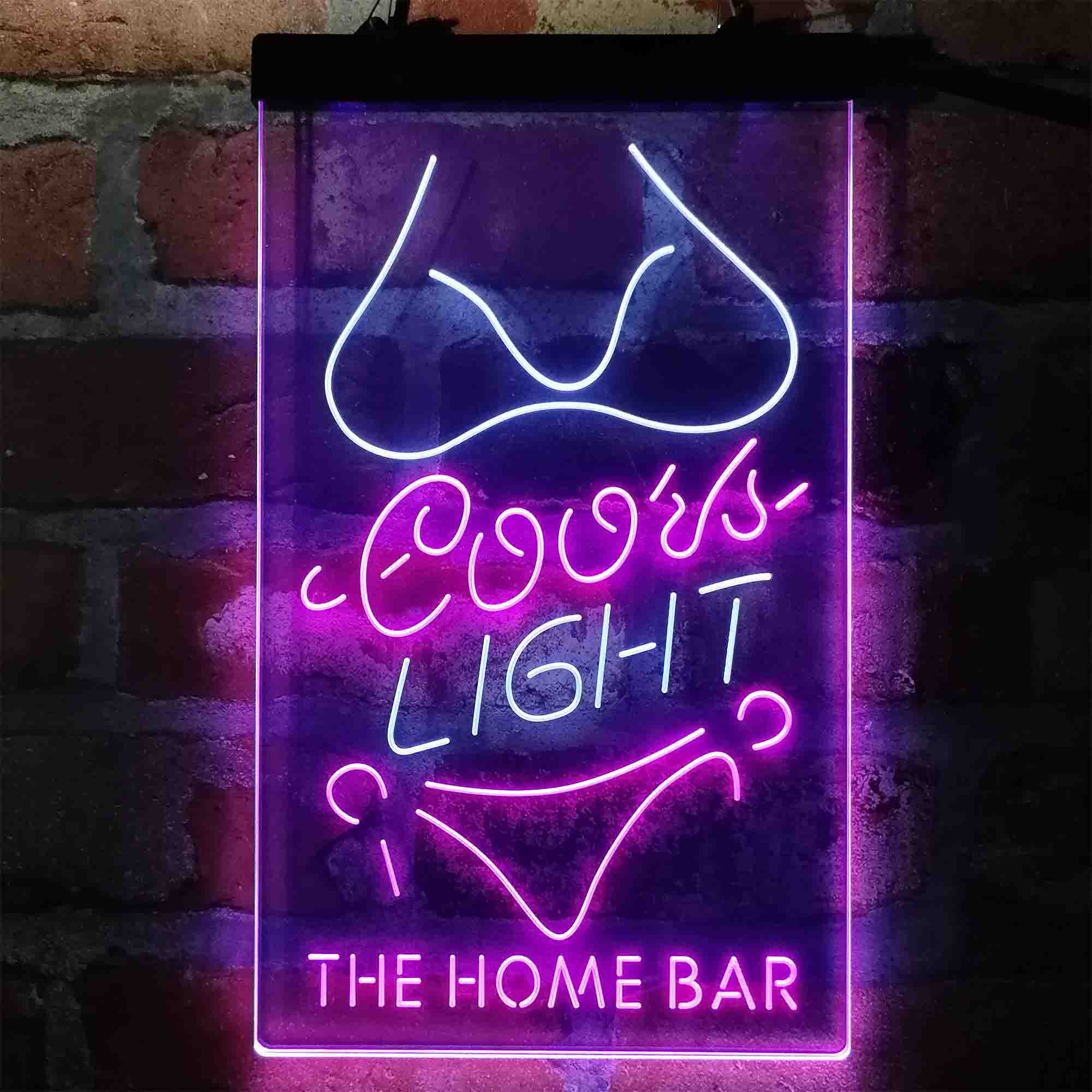 Custom Name Coors Light Girl Home Bar Neon LED Sign