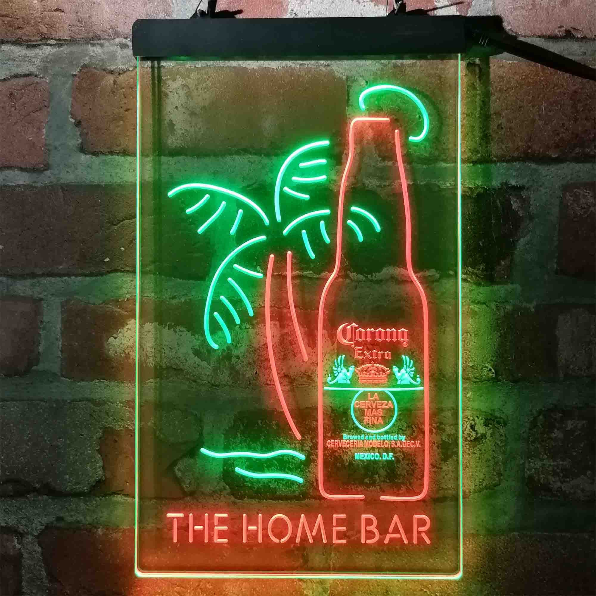 Custom Name Corona Extra Bottle Palm Tree Home Bar Neon LED Sign