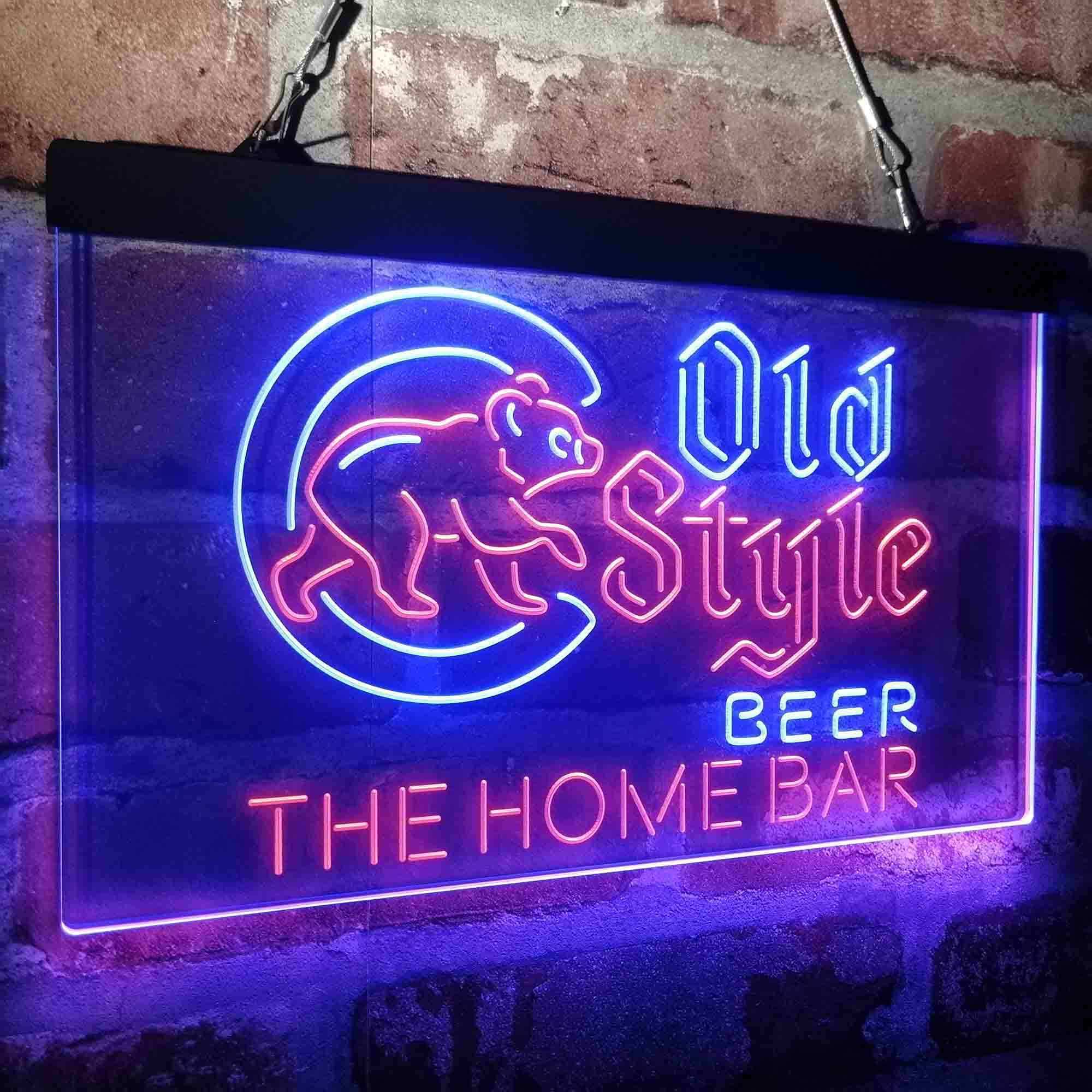 Custom Name Cubs Old Style Home Bar Neon LED Sign