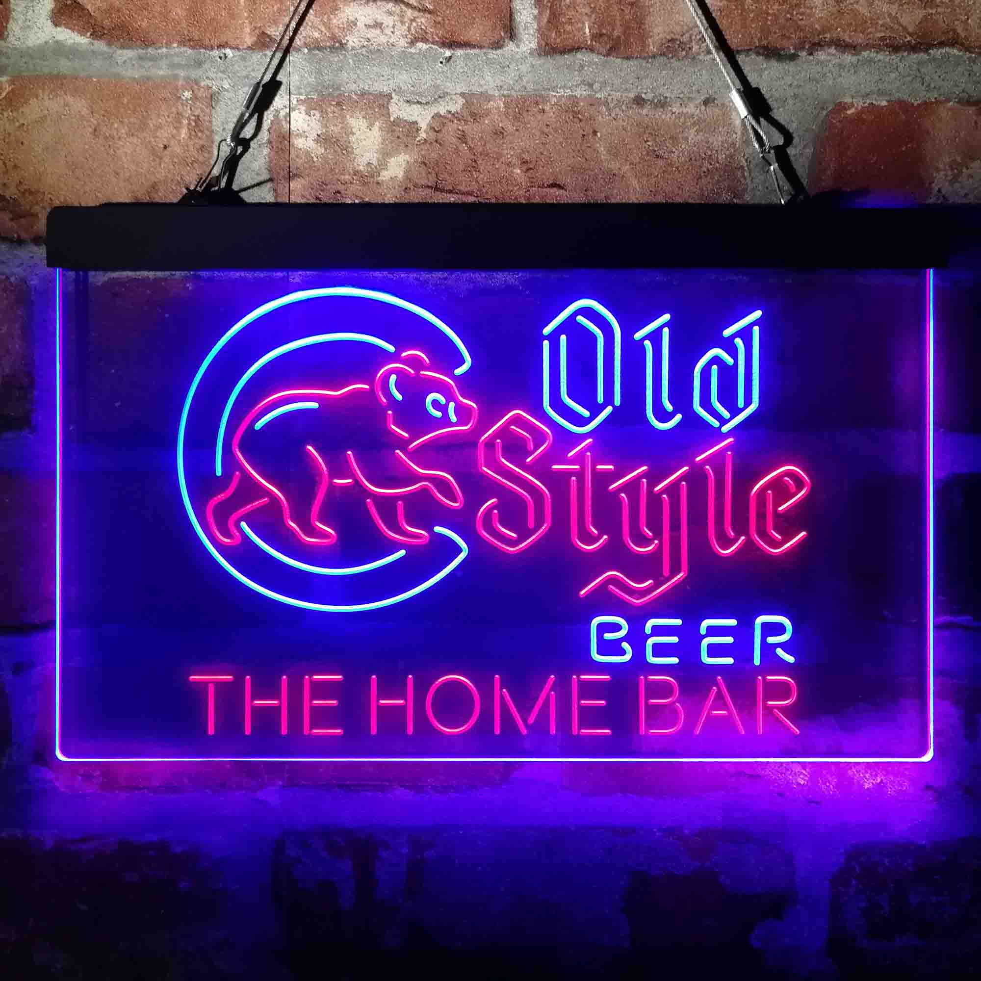 Custom Name Cubs Old Style Home Bar Neon LED Sign