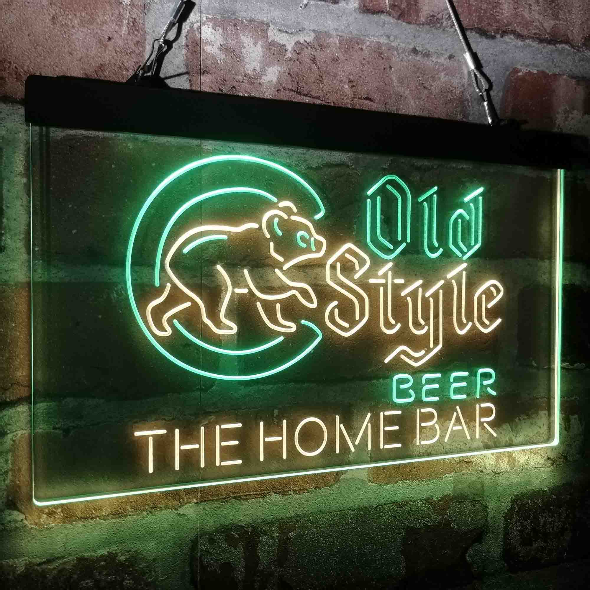 Custom Name Cubs Old Style Home Bar Neon LED Sign