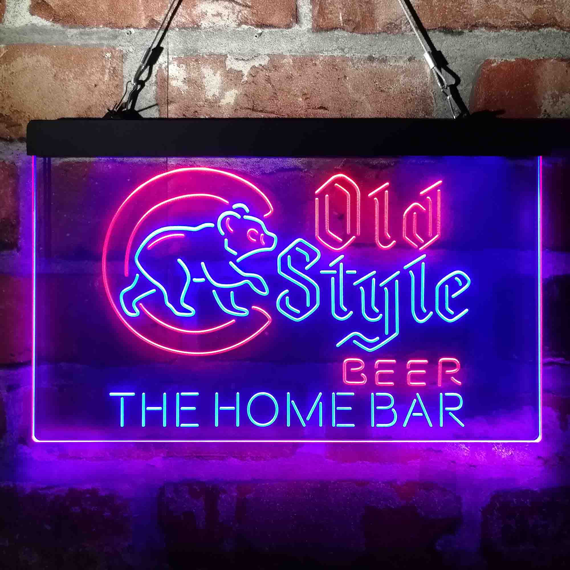 Custom Name Cubs Old Style Home Bar Neon LED Sign