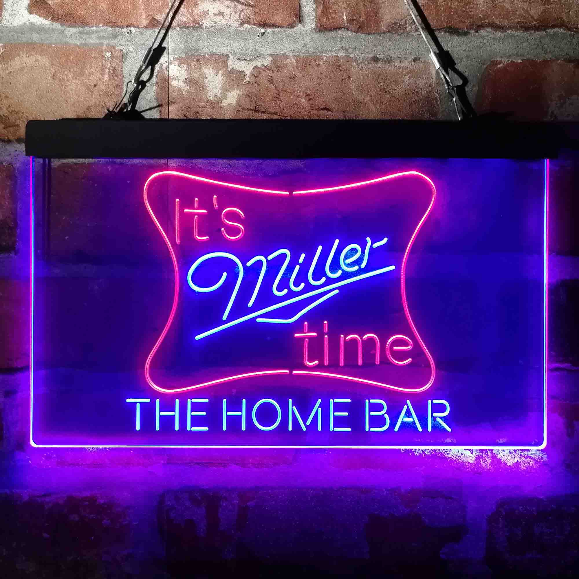 Custom Name It's Miller Time Home Bar Neon LED Sign