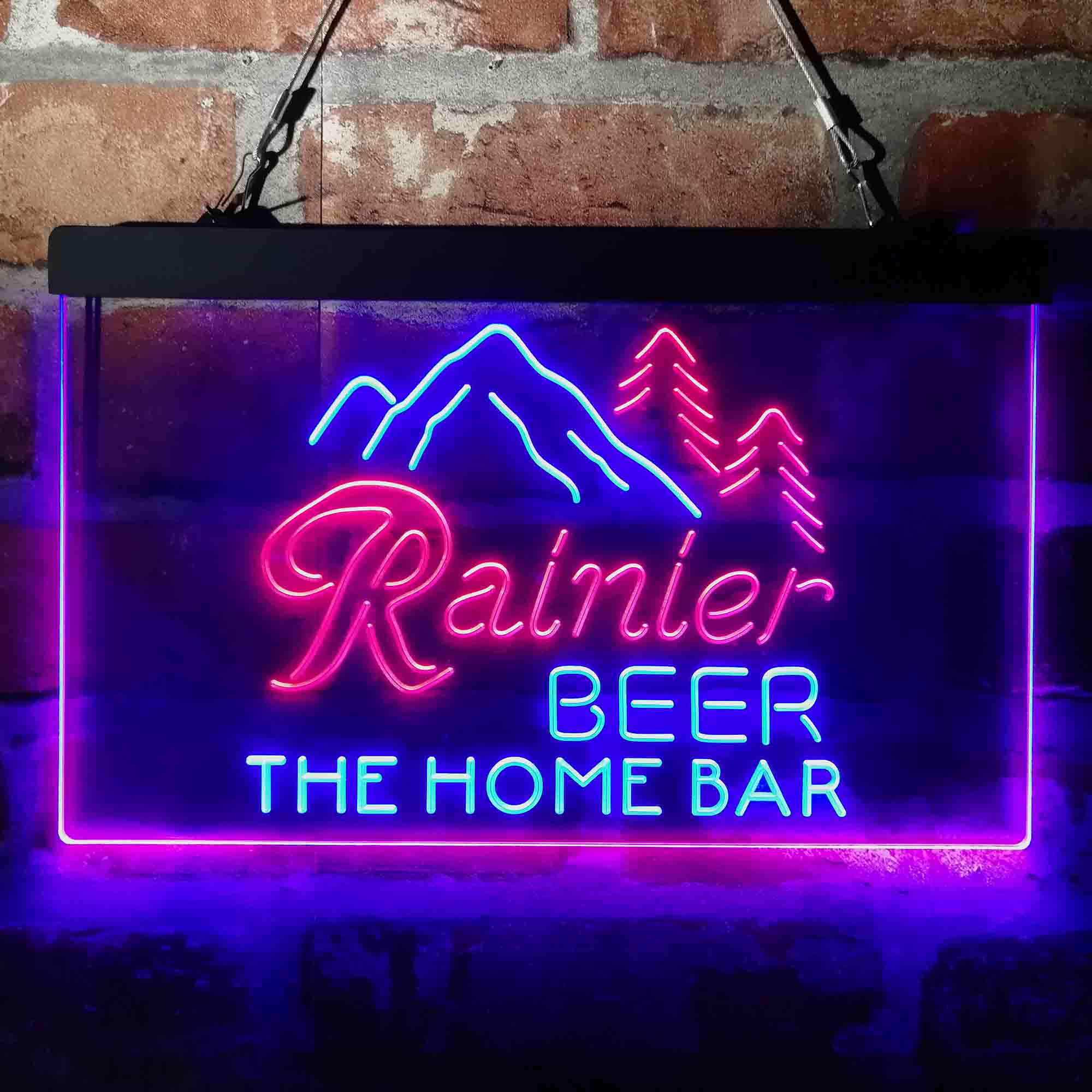 Custom Name Rainier Beer Club Mountain Home Bar Neon LED Sign